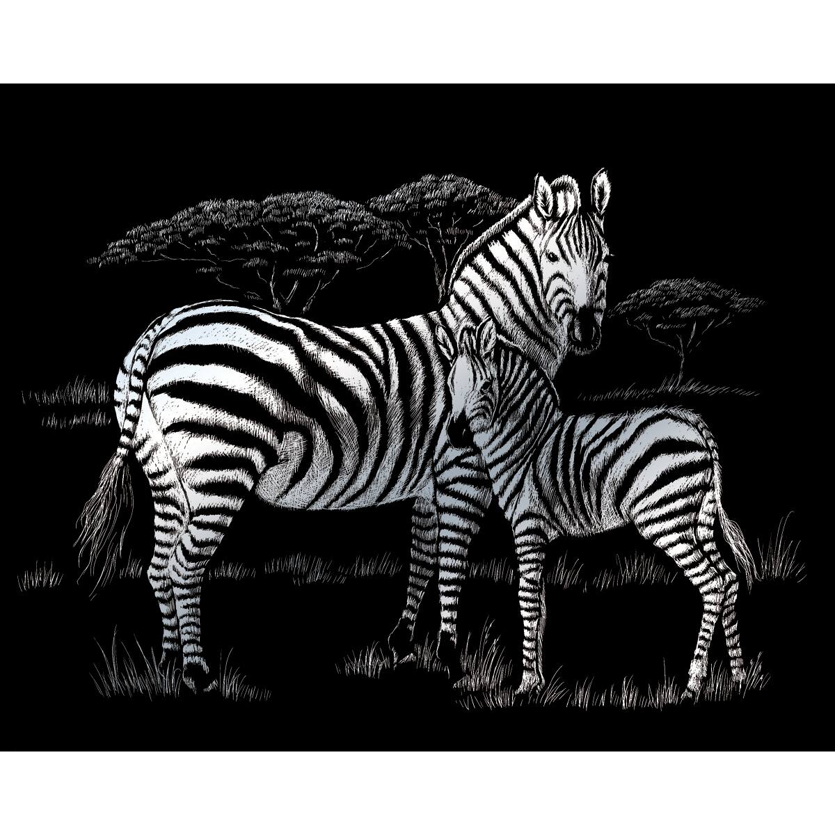Royal &#x26; Langnickel&#xAE; Engraving Art&#x2122; Zebras Silver Foil Kit