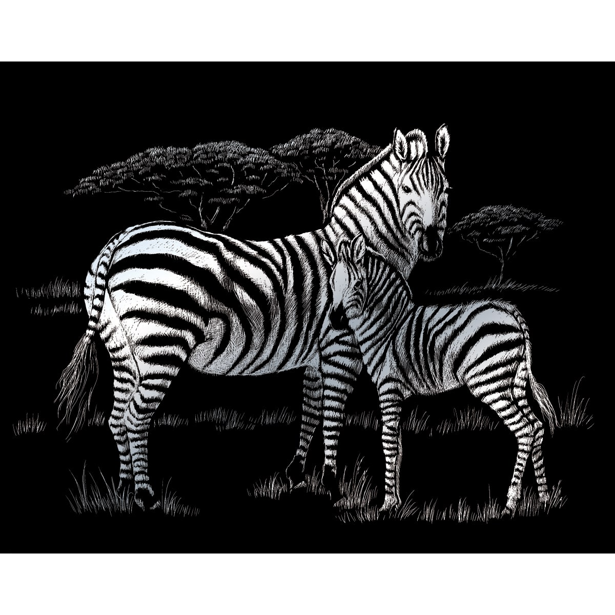 Royal & Langnickel® Engraving Art™ Zebras Silver Foil Kit
