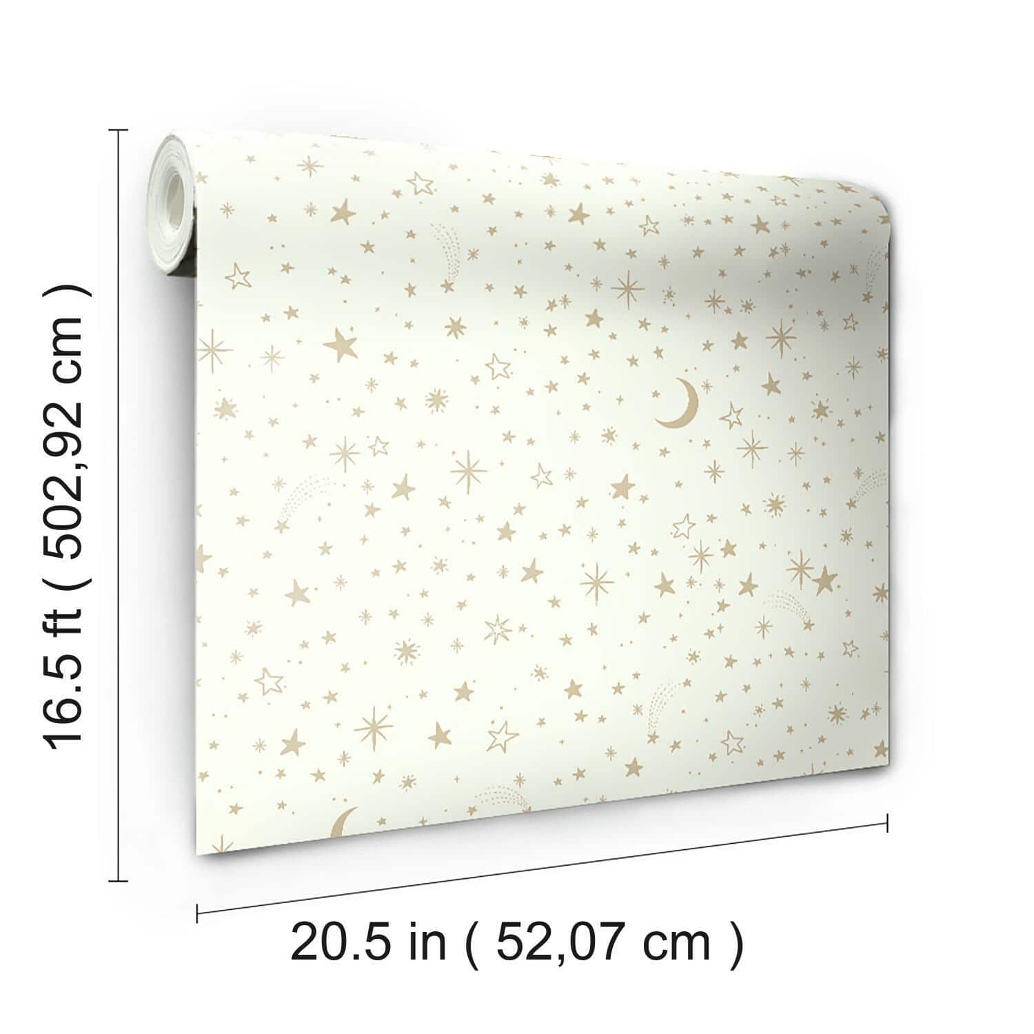 RoomMates Gold Twinkle Little Star Peel &#x26; Stick Wallpaper