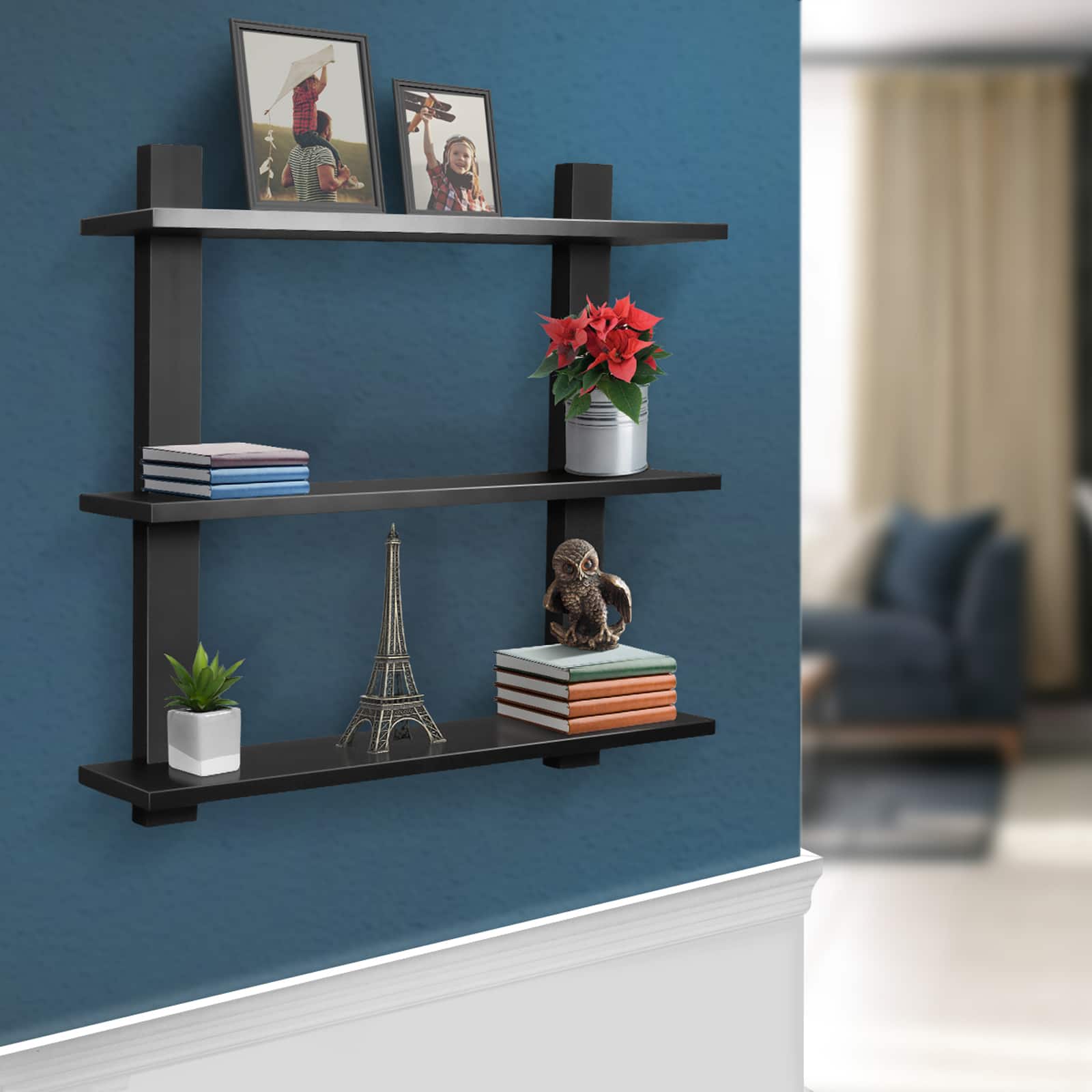 Sorbus 23.6&#x22; Triple Tier Floating Shelf