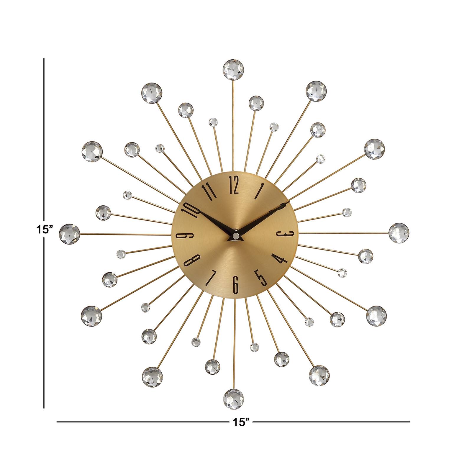 Gold Glam Metal Wall Clock