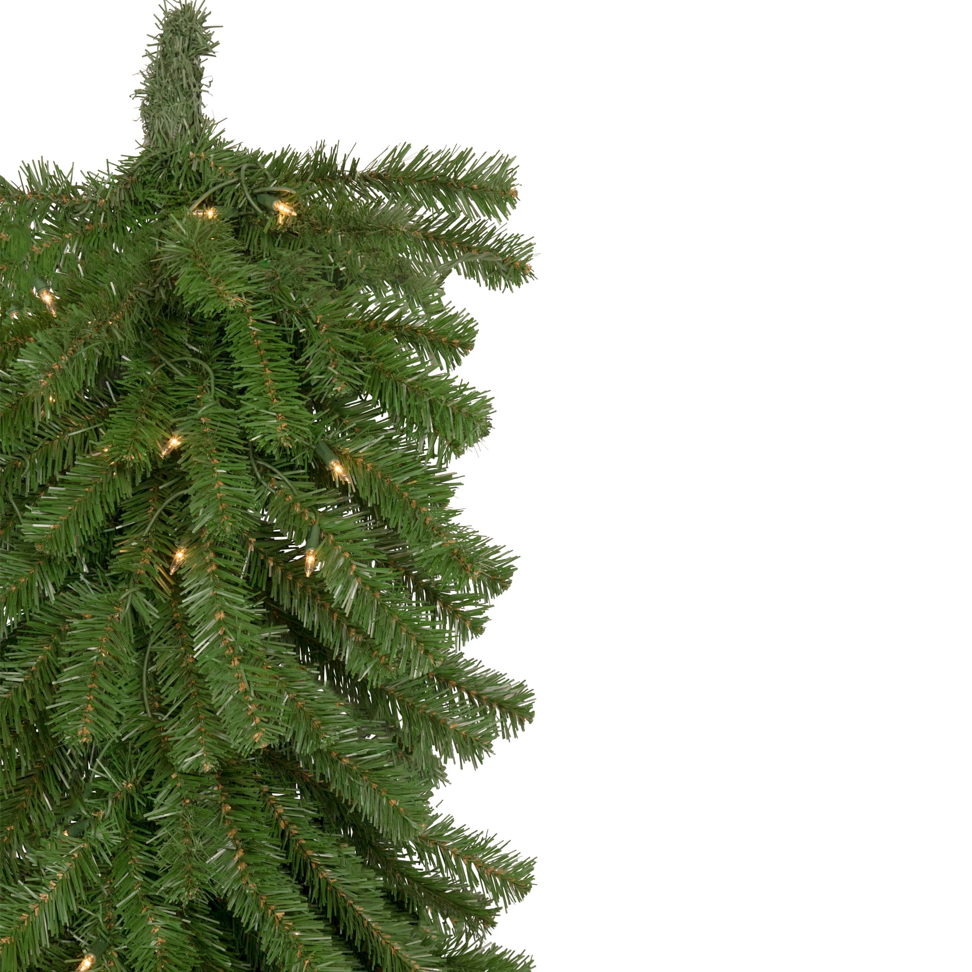 54&#x22; Christmas Artificial Dorchester Pine with Clear Mini Lights Teardrop Swag