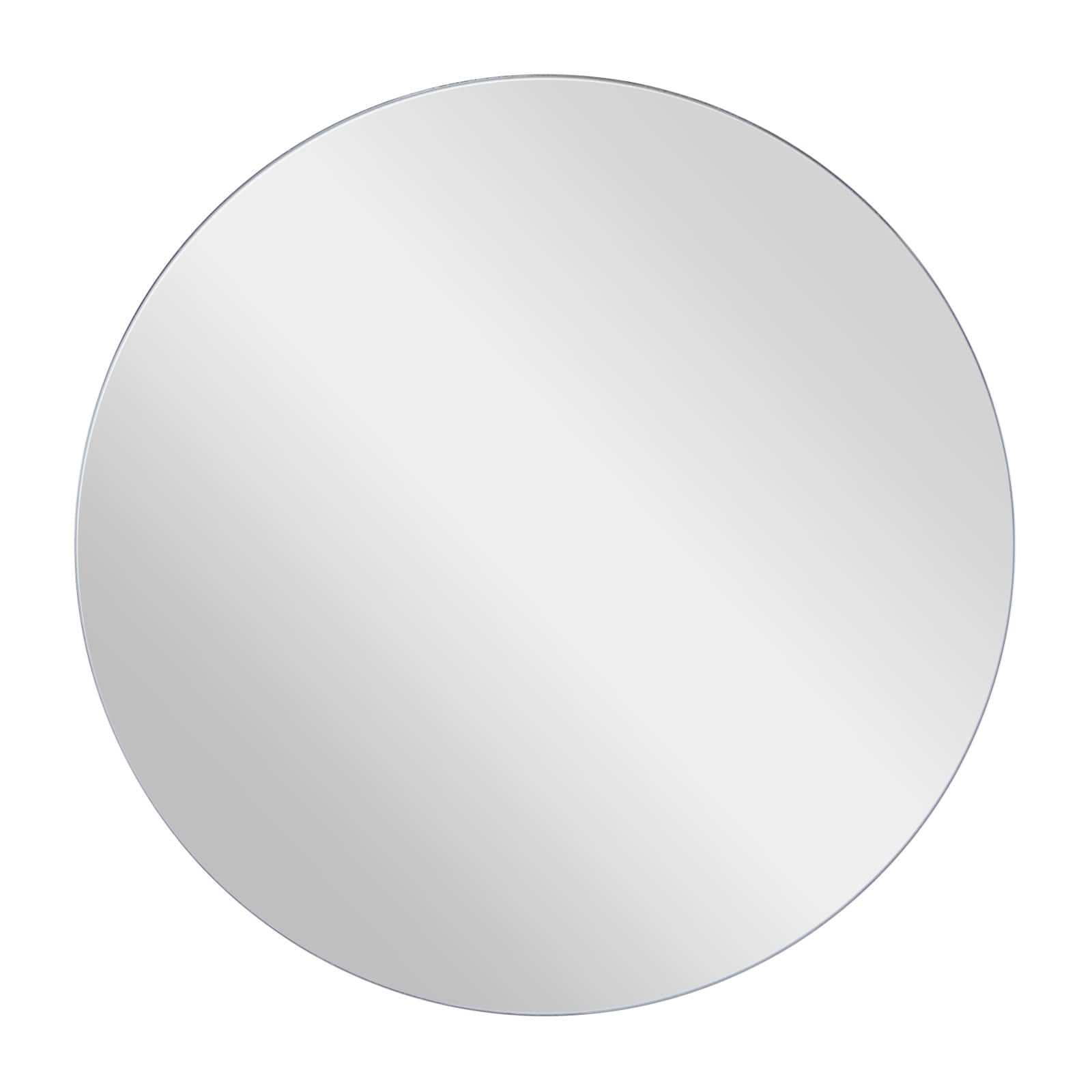 White Contemporary Wall Mirror, 24&#x22; x 1&#x22; x 24&#x22;
