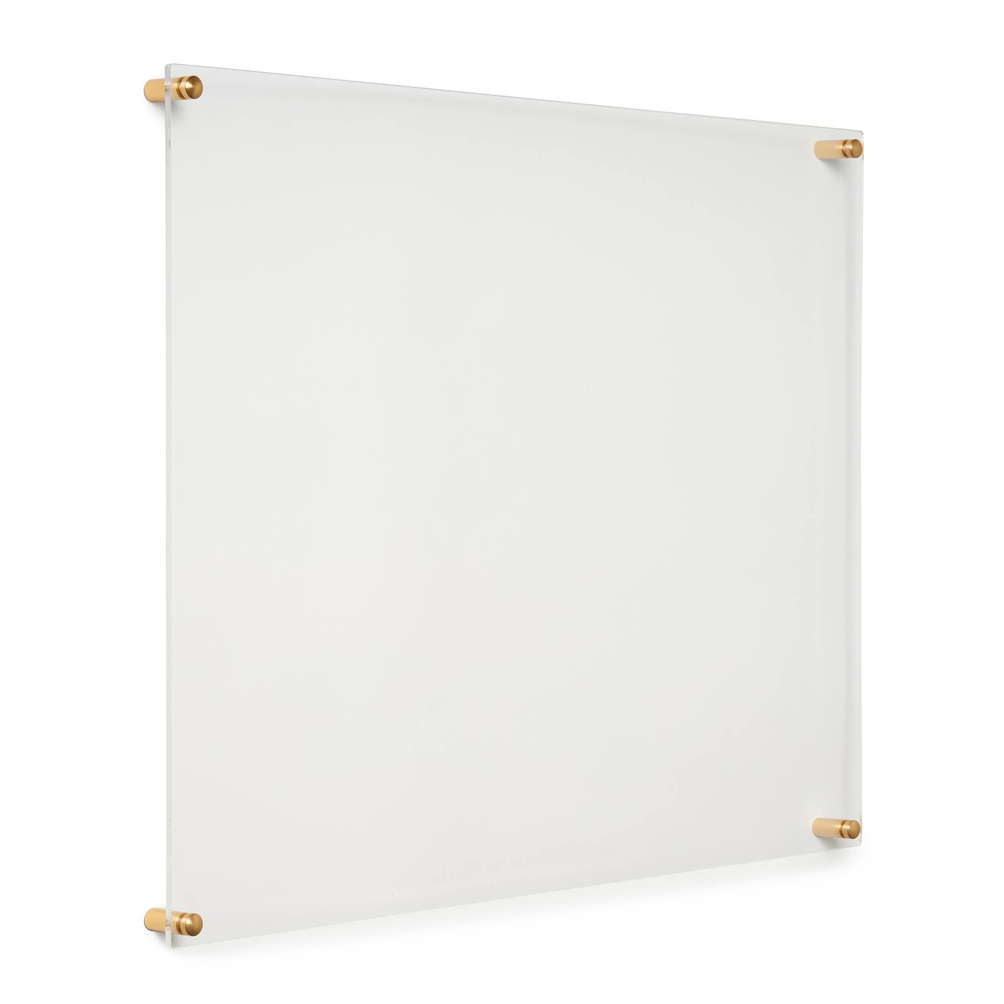 Cool Modern Frames Clear Acrylic Float Frame with Gold Hardware