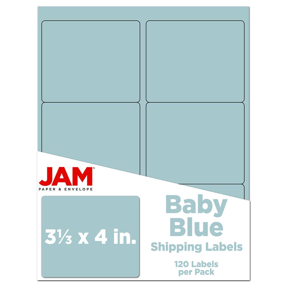 JAM Paper Adhesive Shipping Labels, 3.33&#x22; x 4&#x22;
