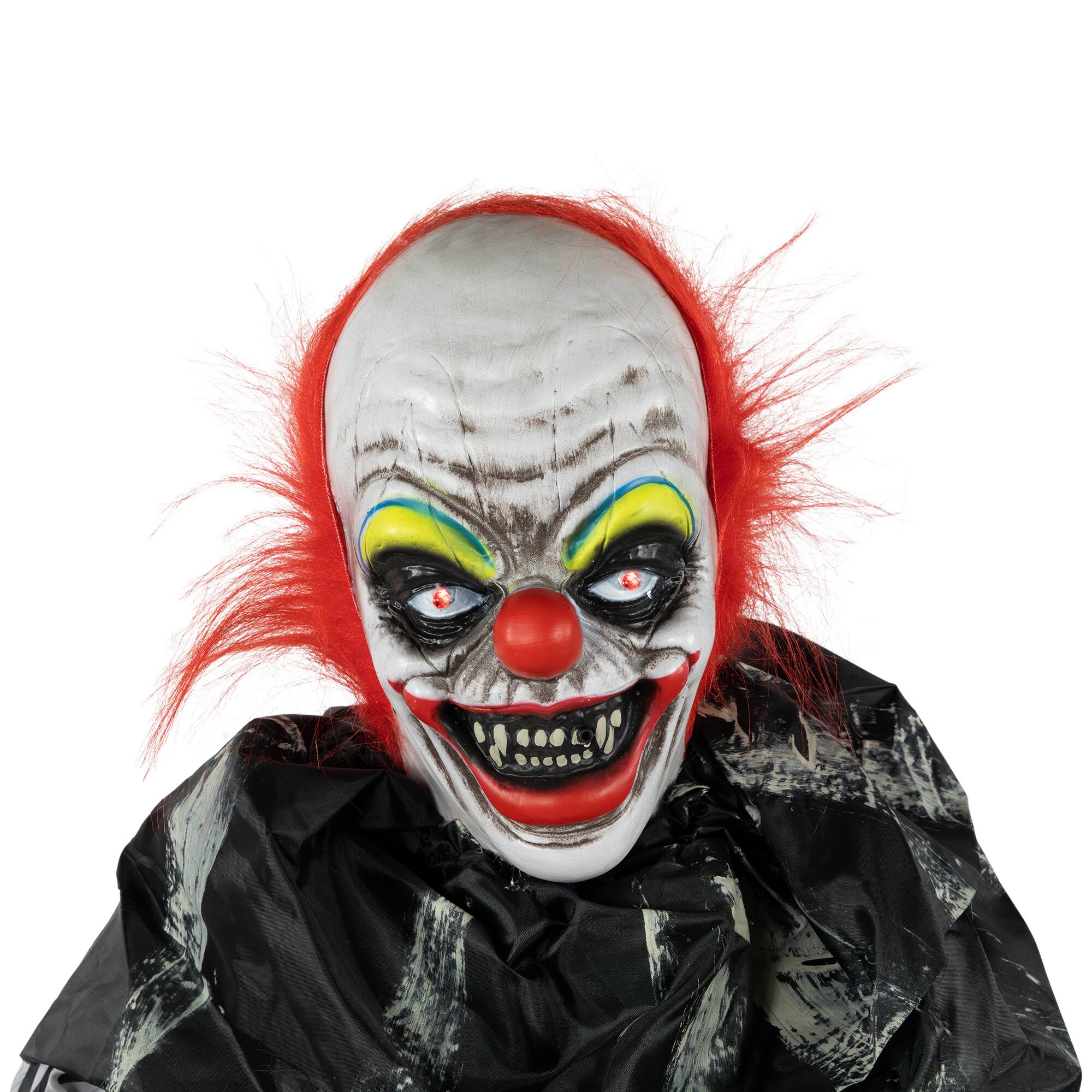 5.5ft. Animated Standing Clown with Glowing Eyes Halloween Decoration