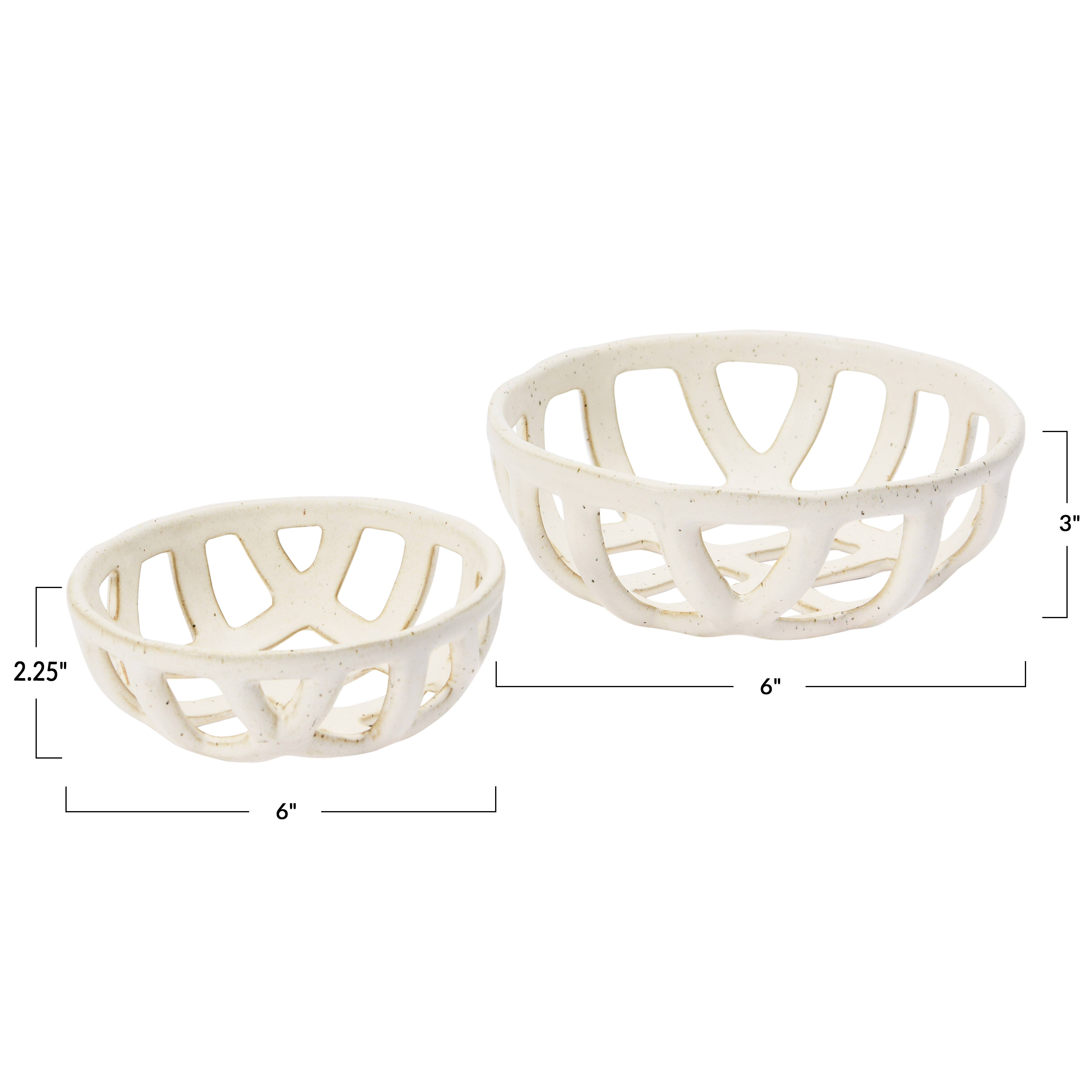 Hello Honey® White Stoneware Fruit Basket Set
