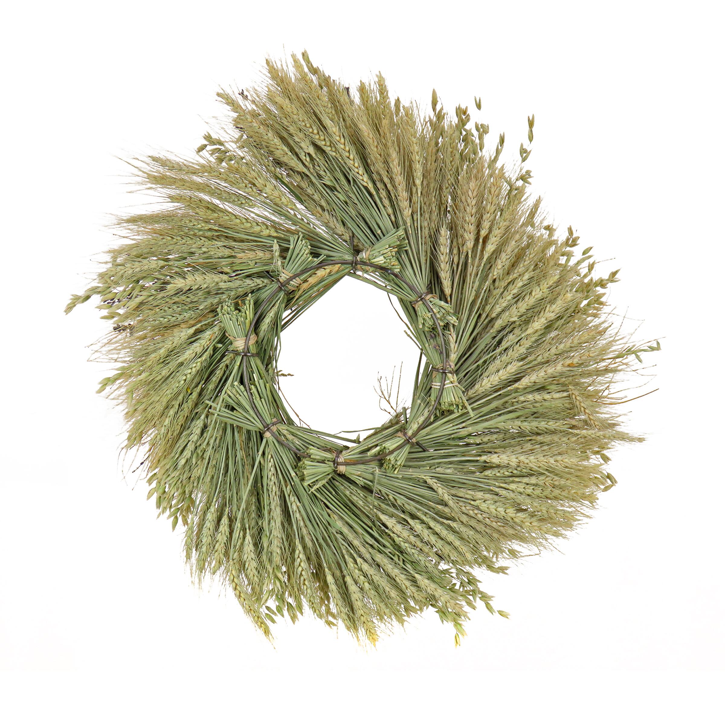22&#x27;&#x27; Wheat and Lavender Flowers Spring Wreath
