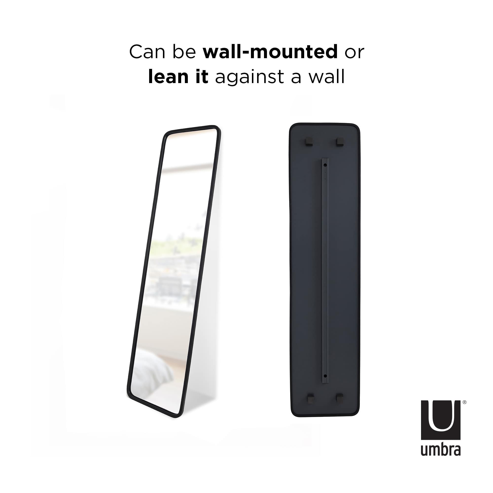 Umbra 62&#x22; Black Hub Full-Length Wall Mirror