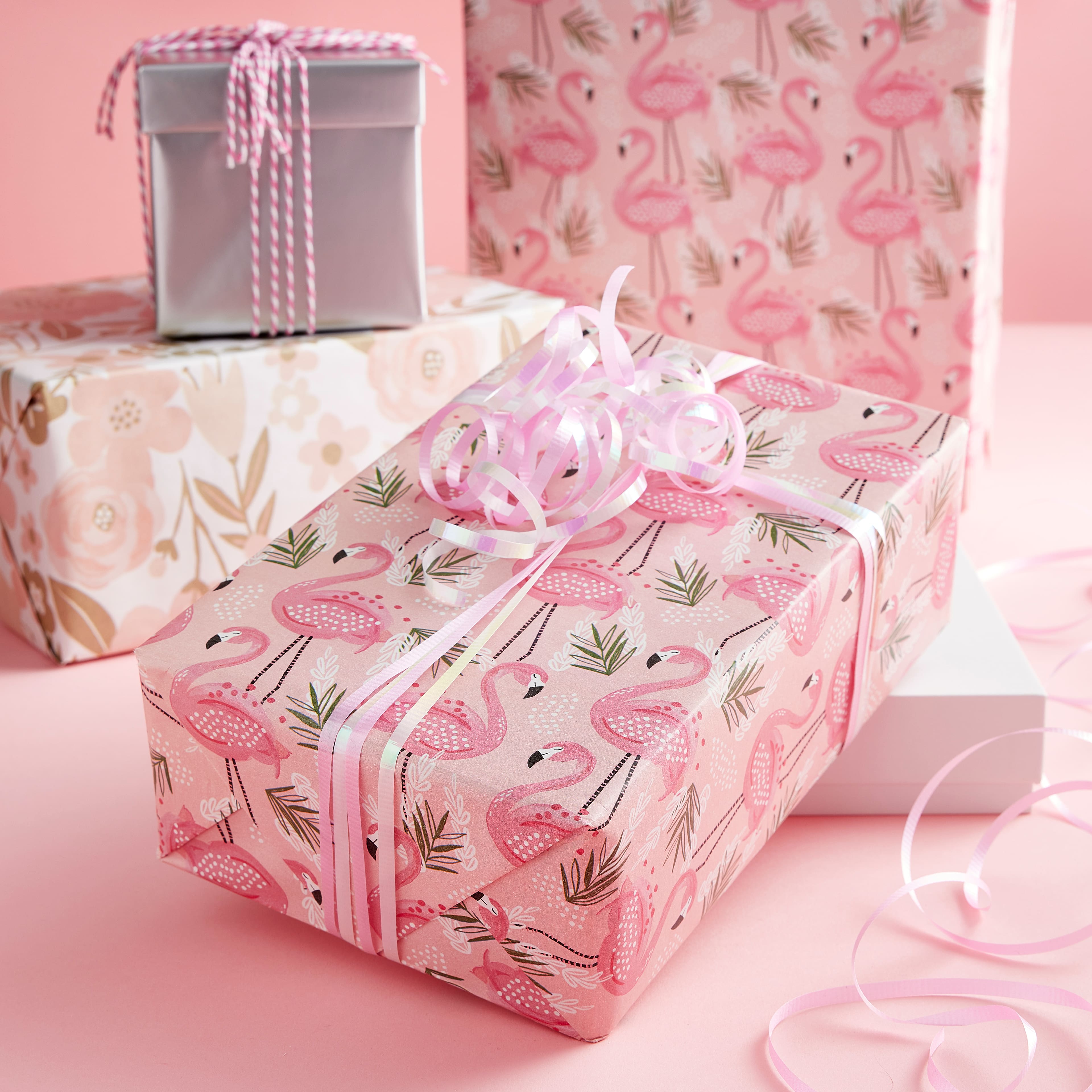 Pink Flamingo Gift Wrap by Celebrate It&#x2122;