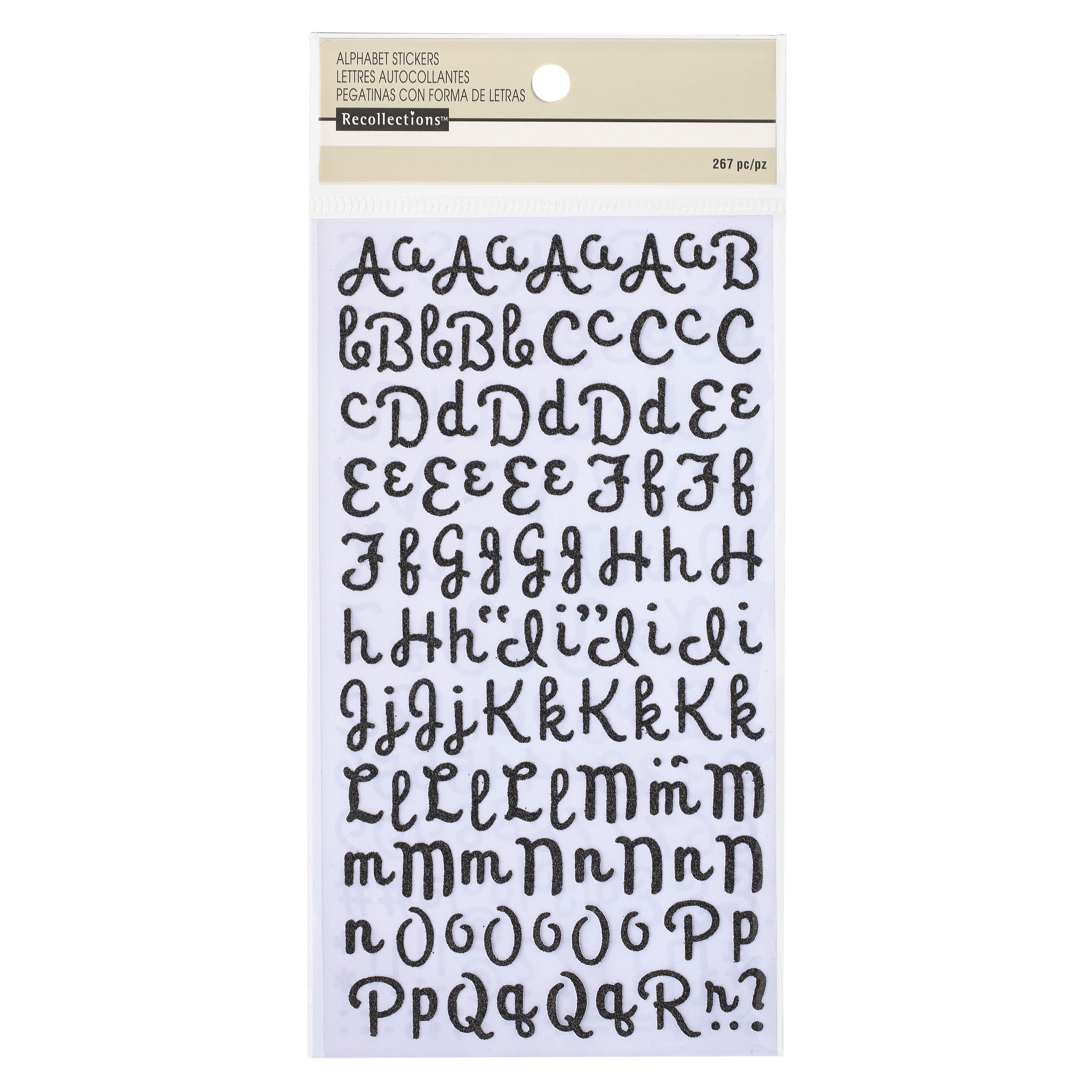12 Pack: Glitter Script Alphabet Stickers by Recollections™ 