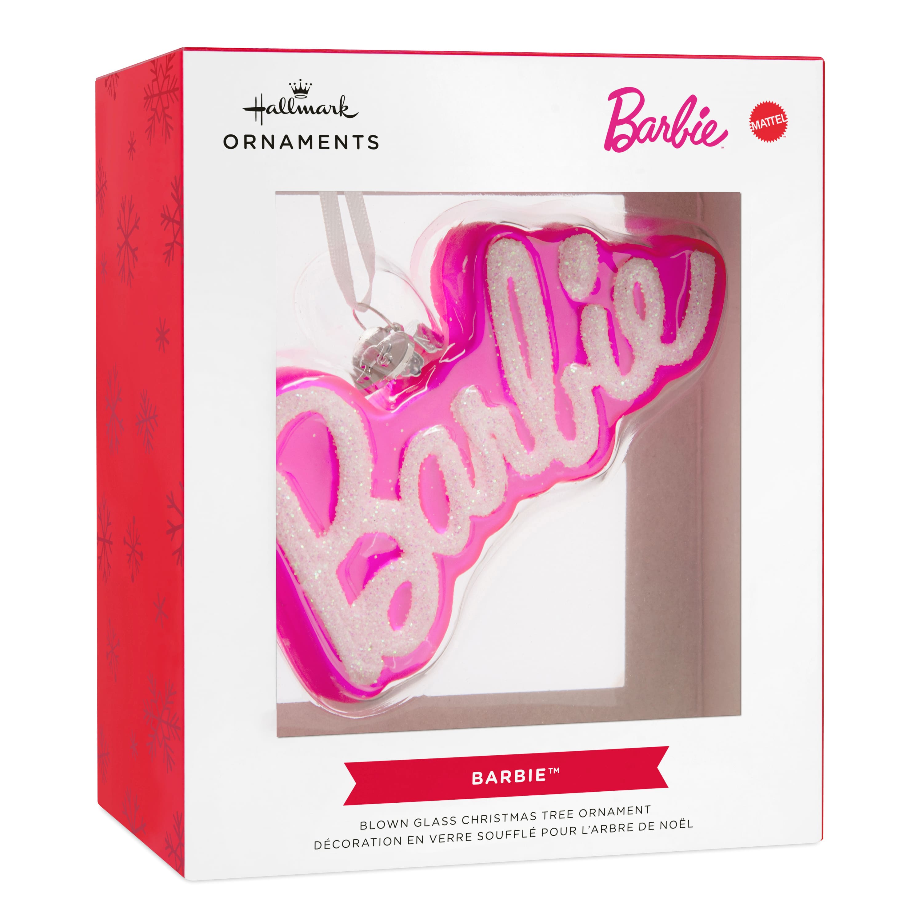Hallmark 4.5&#x22; Barbie&#x2122; Logo Blown Glass Ornament
