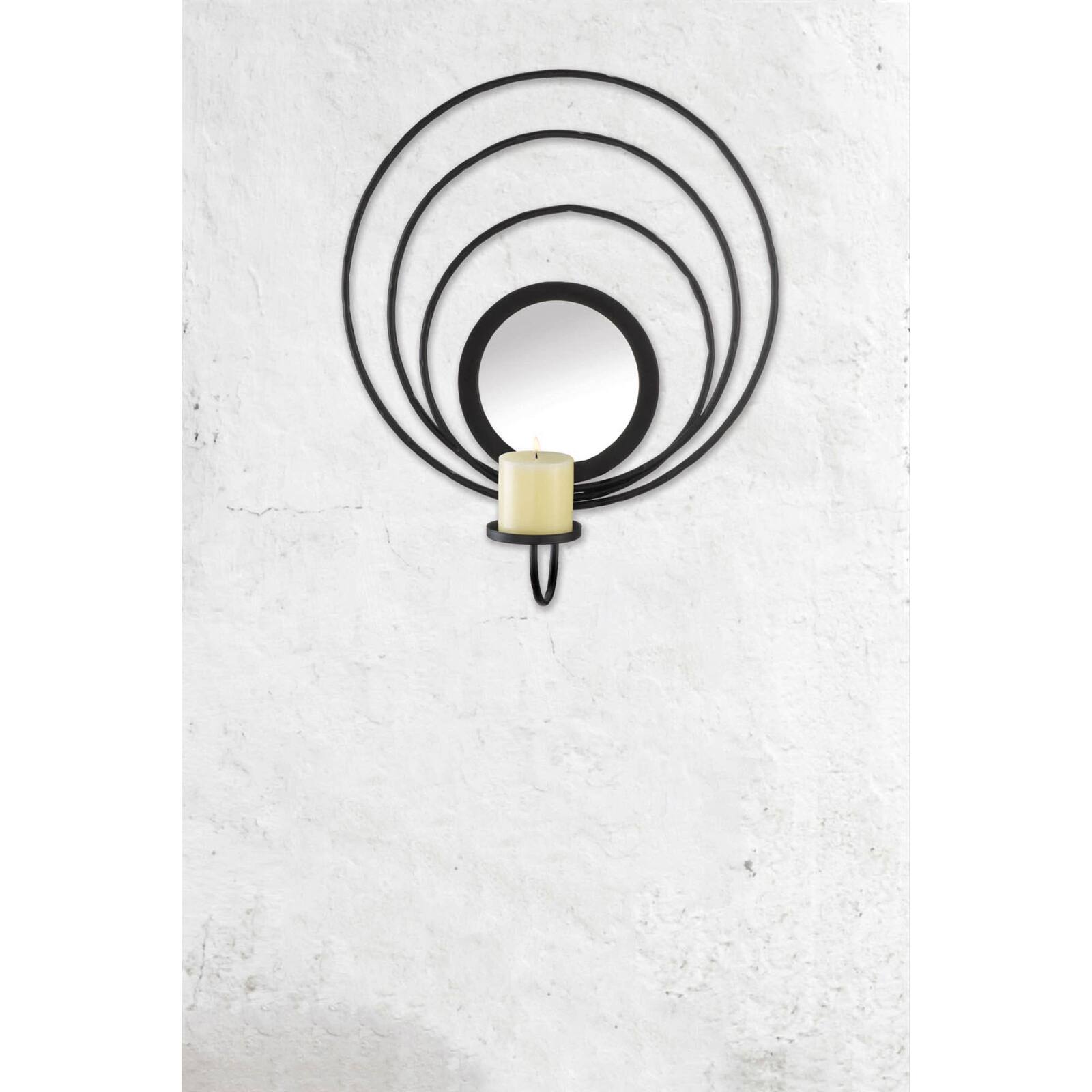 21&#x22; Circle Mirror Candle Wall Sconce