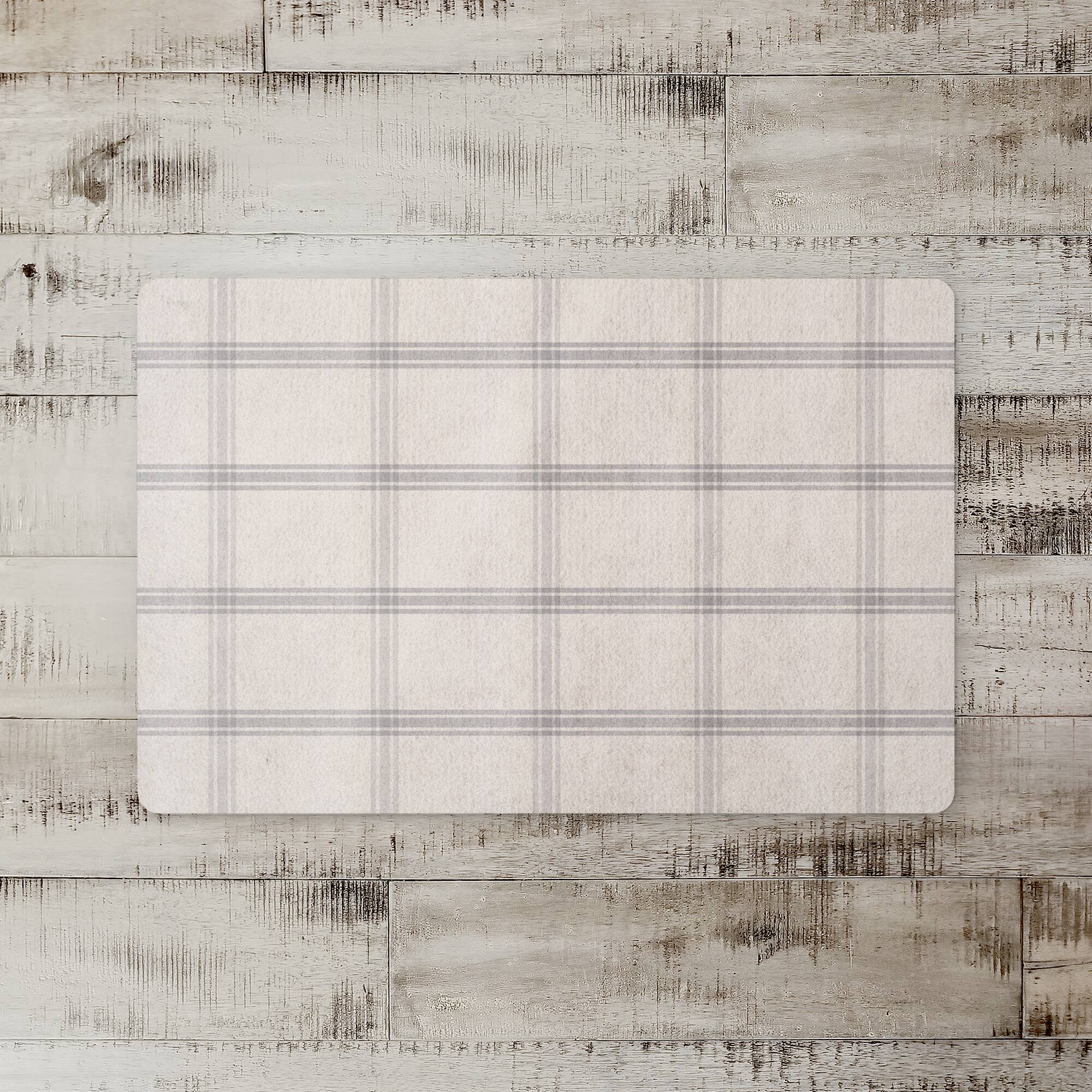 Neutral Plaid Floor Mat