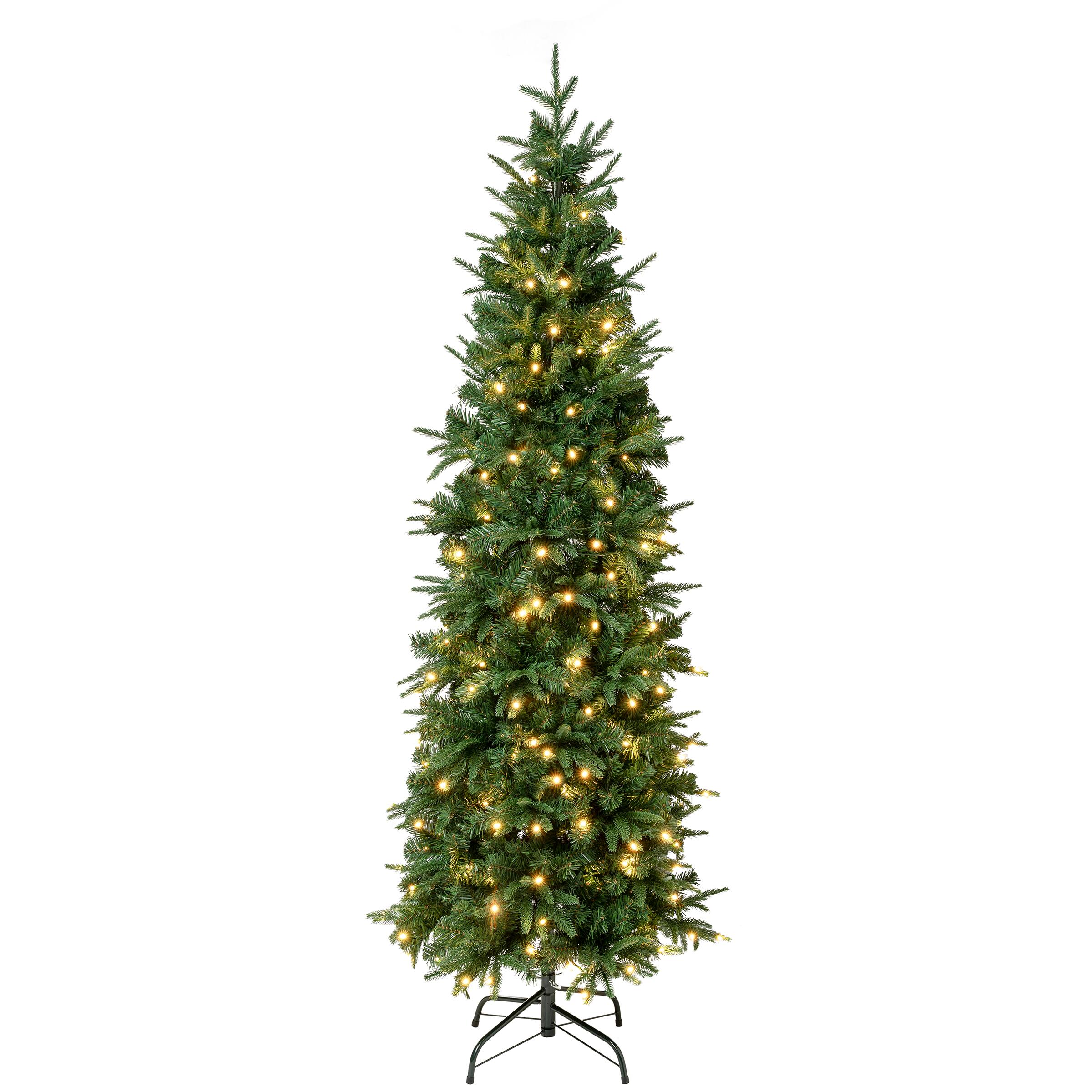 6ft. Pre-Lit Feel-Real&#xAE; Duxbury Slim Artificial Christmas Tree, Warm White LED Lights