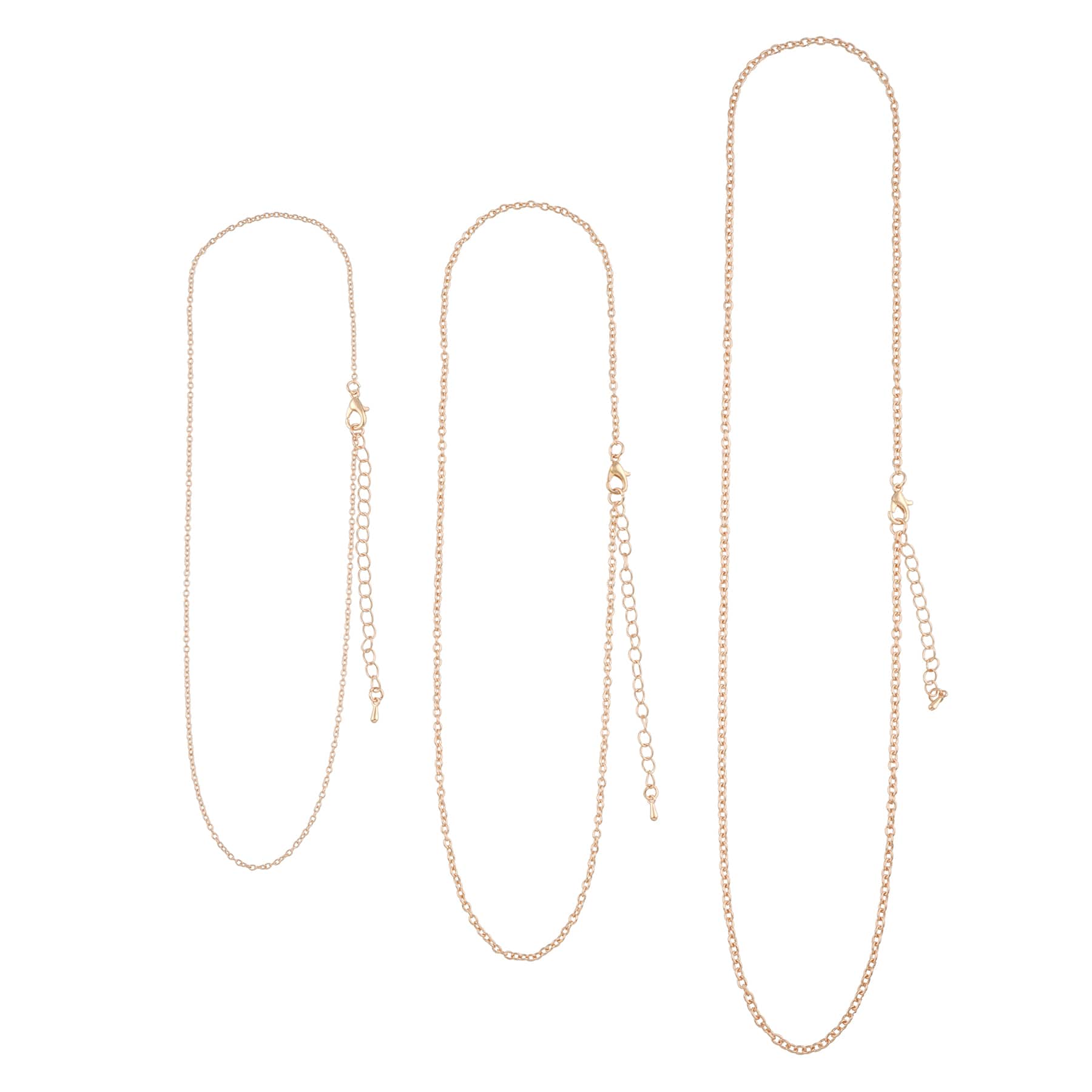 6 Packs: 3 ct. (18 total) 14K Gold Plated Cable Necklace Set by Bead Landing™