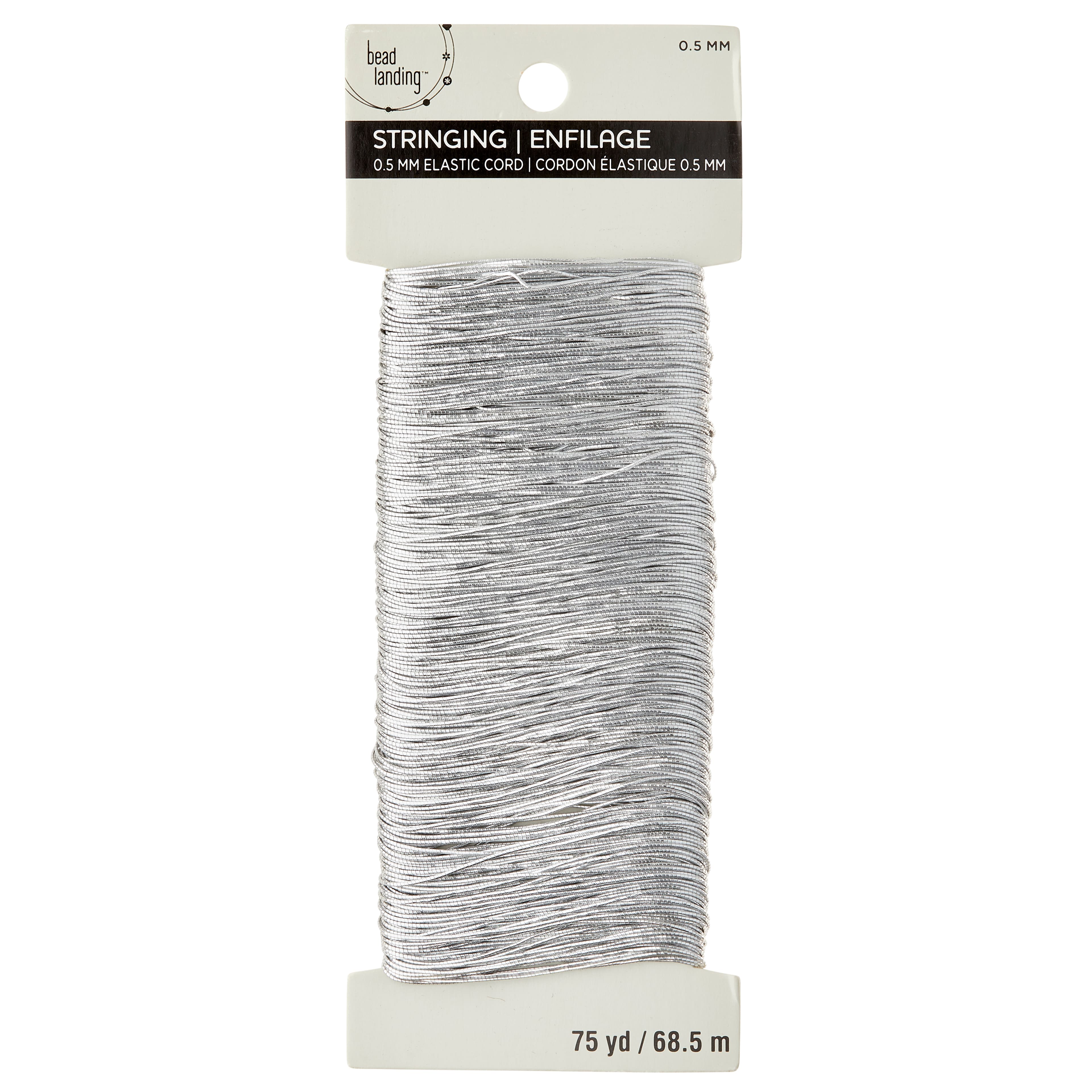 0.5mm Silver Elastic Cord by Bead Landing™