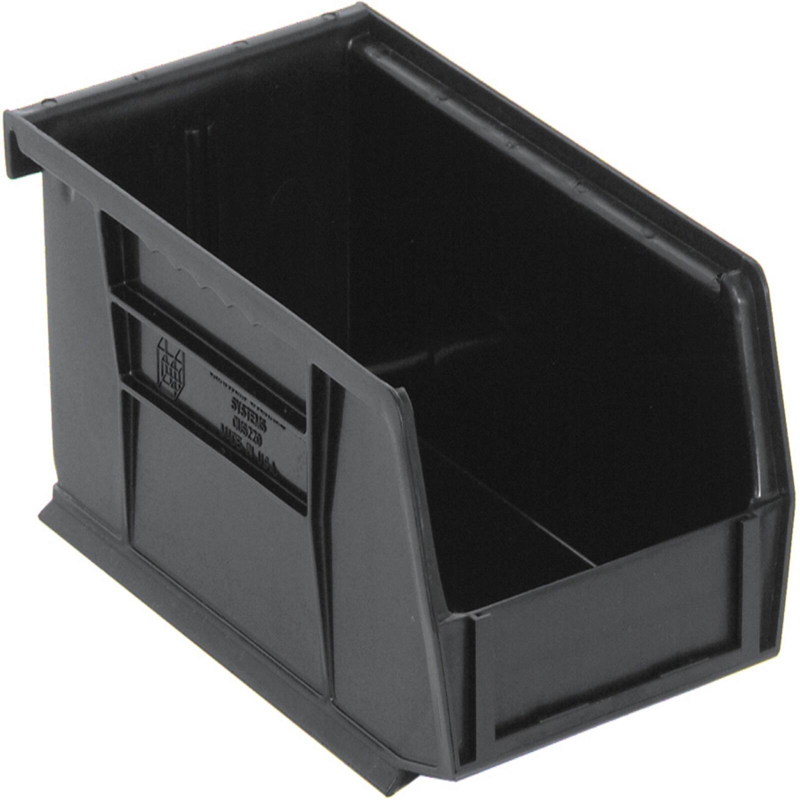 Quantum Storage Systems&#xAE; Black 7.375&#x22; x 4.125&#x22; x 3&#x22; ULTRA Stack &#x26; Hang Bins, 24ct.