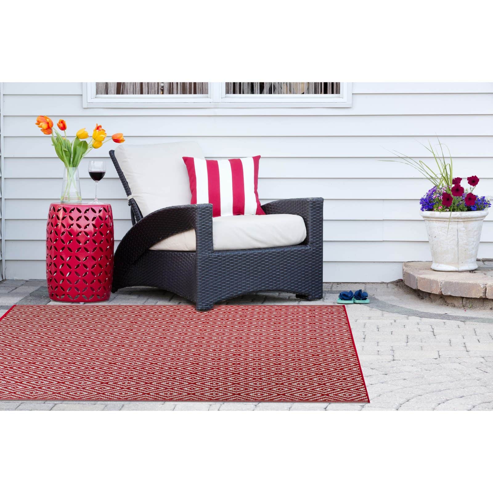 DII® Rust Diamond Outdoor Rug, 4ft. x 6ft.