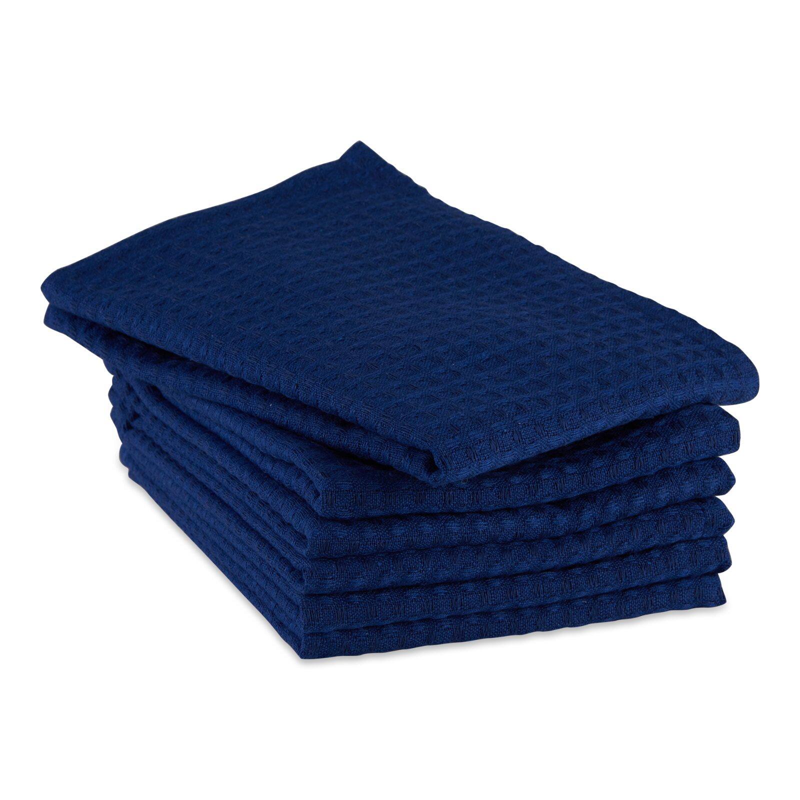 DII® Blue Recycled Cotton Waffle Dish Towels