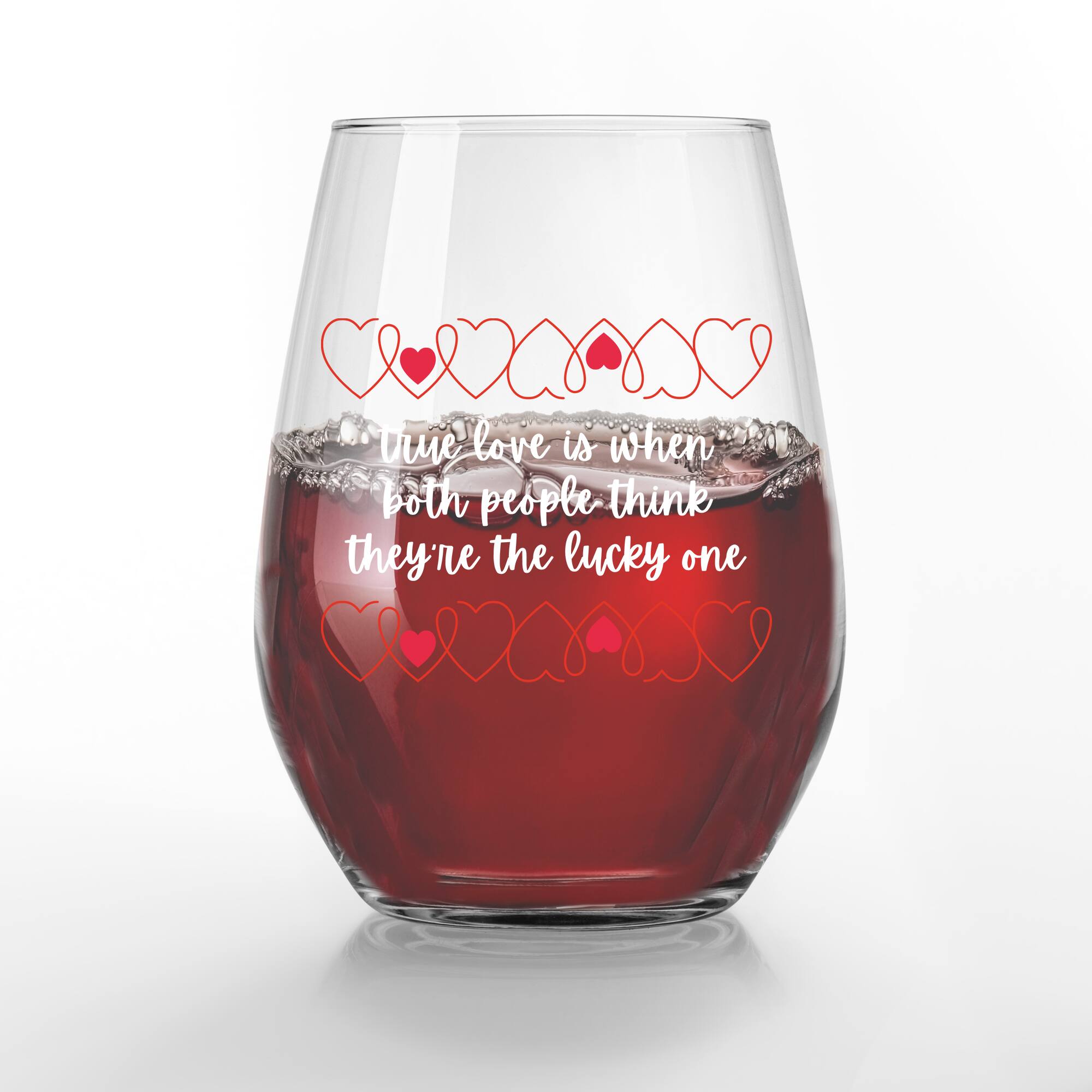 15oz. True Love Lucky Ones Printed Stemless Wine Glass