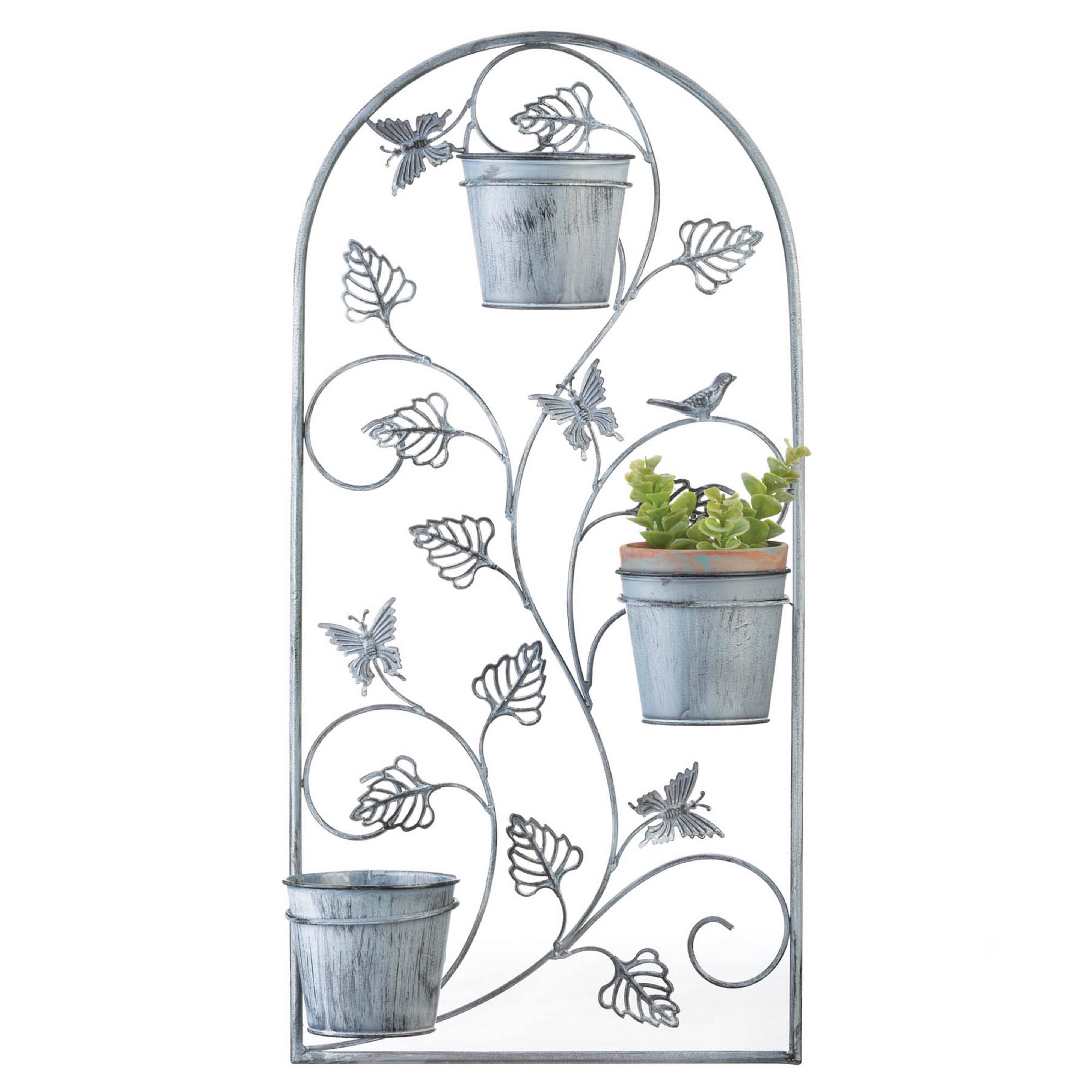 26.5&#x27;&#x27; Butterfly Trellis with Flower Pots