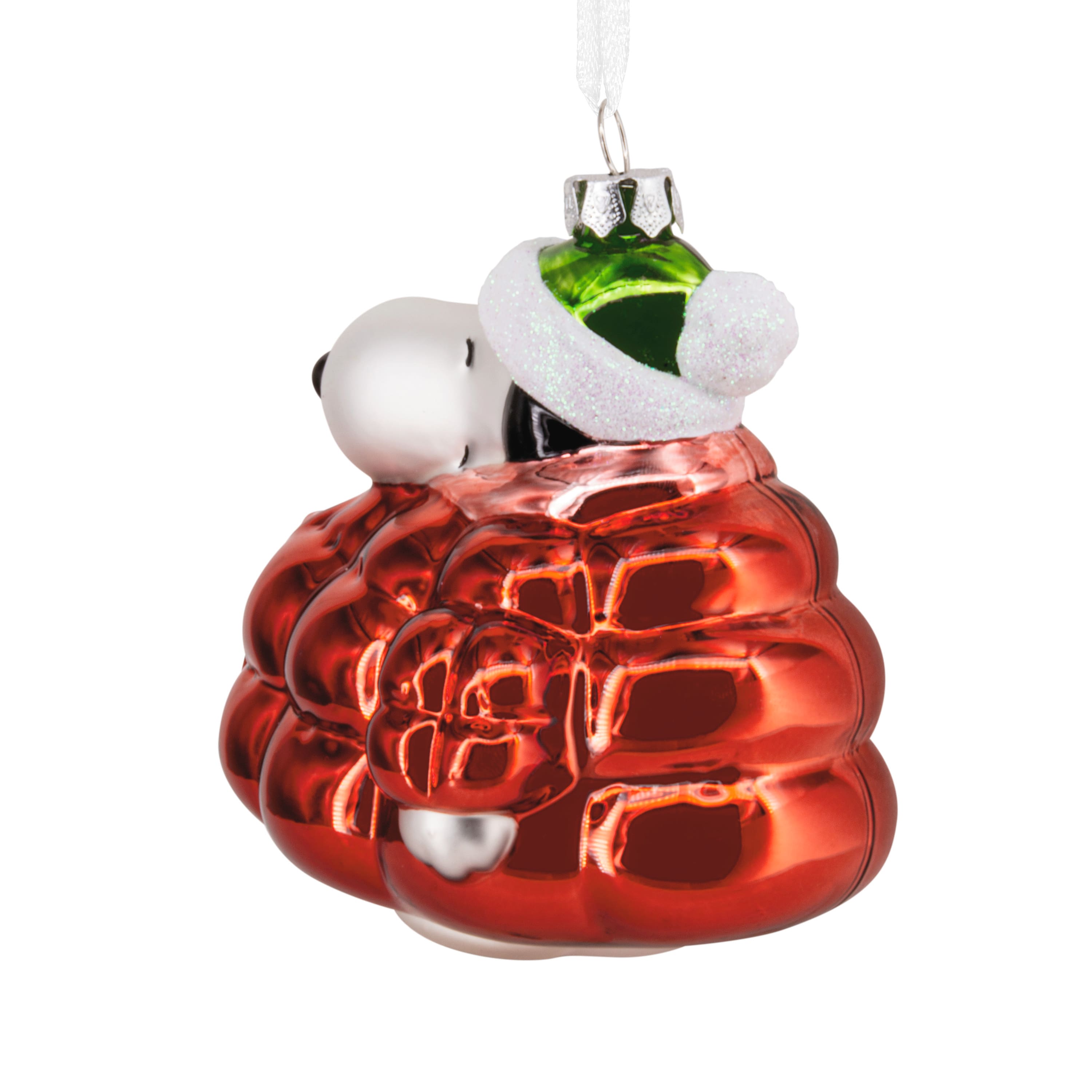 Hallmark Peanuts&#xAE; 4.25&#x22; Snoopy in Puffer Coat Blown Glass Ornament 