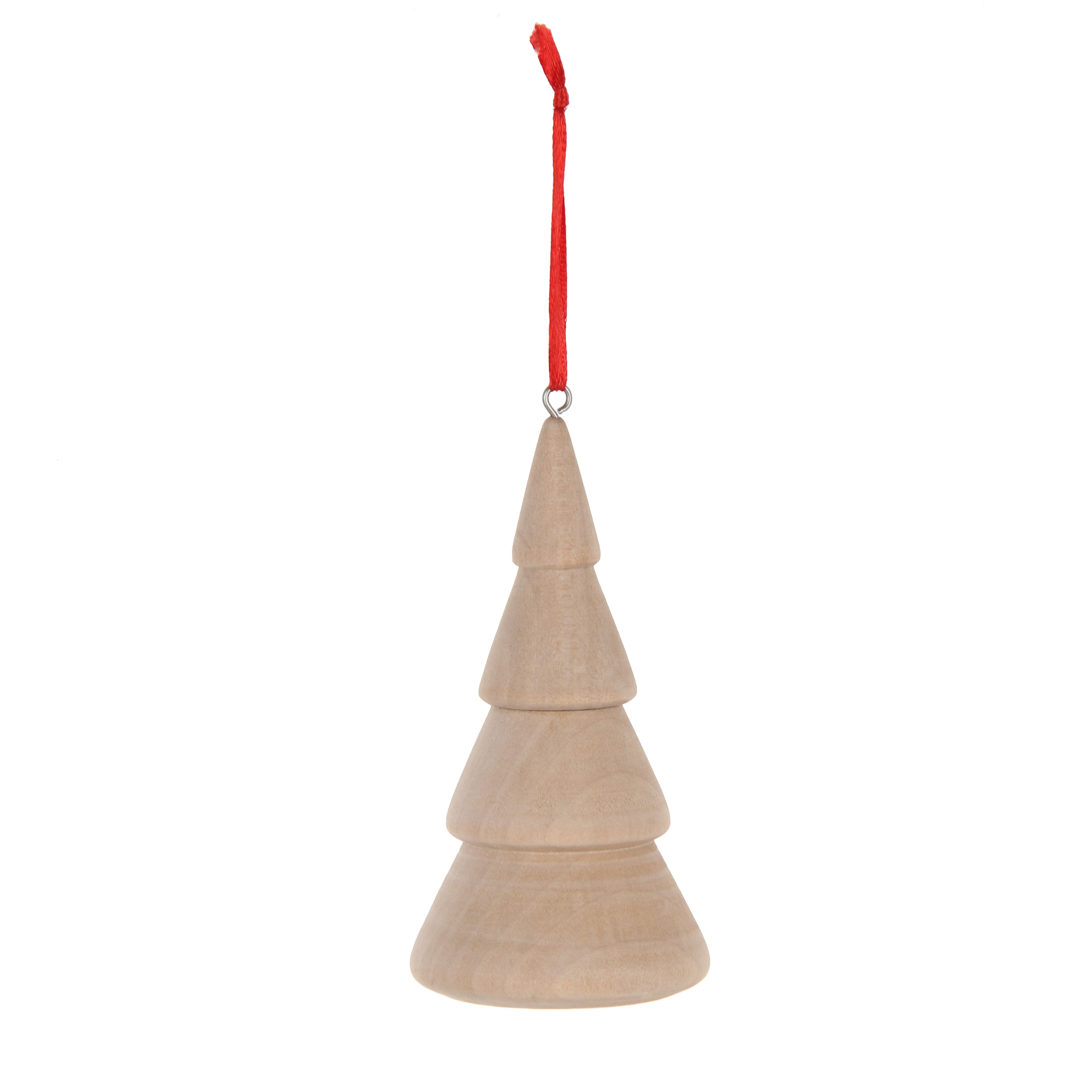 4.25&#x22; DIY Unfinished Wood Tree Ornament by Make Market&#xAE;