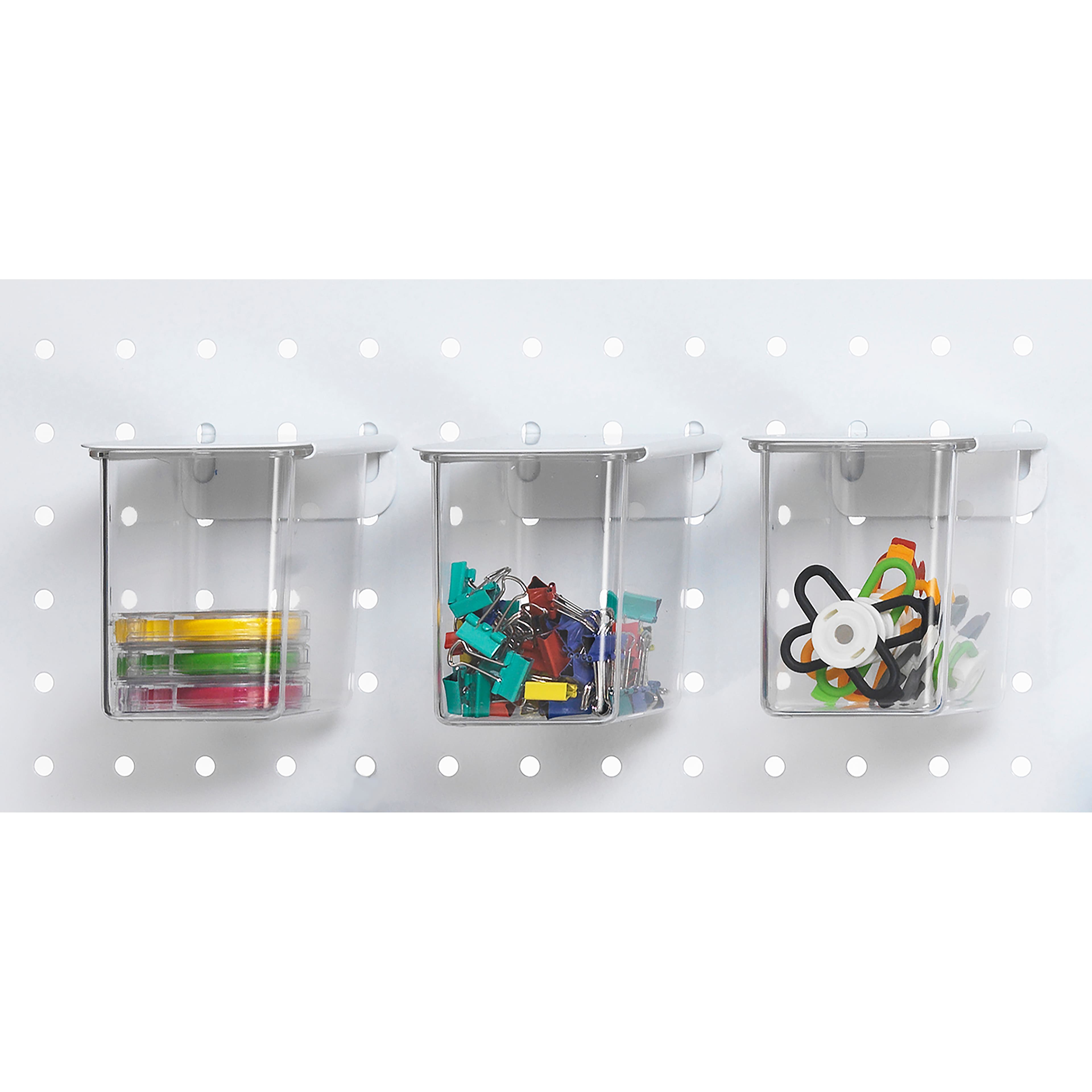 Pegboard Storage Bins with White Lids, 3ct. by Simply Tidy&#x2122;
