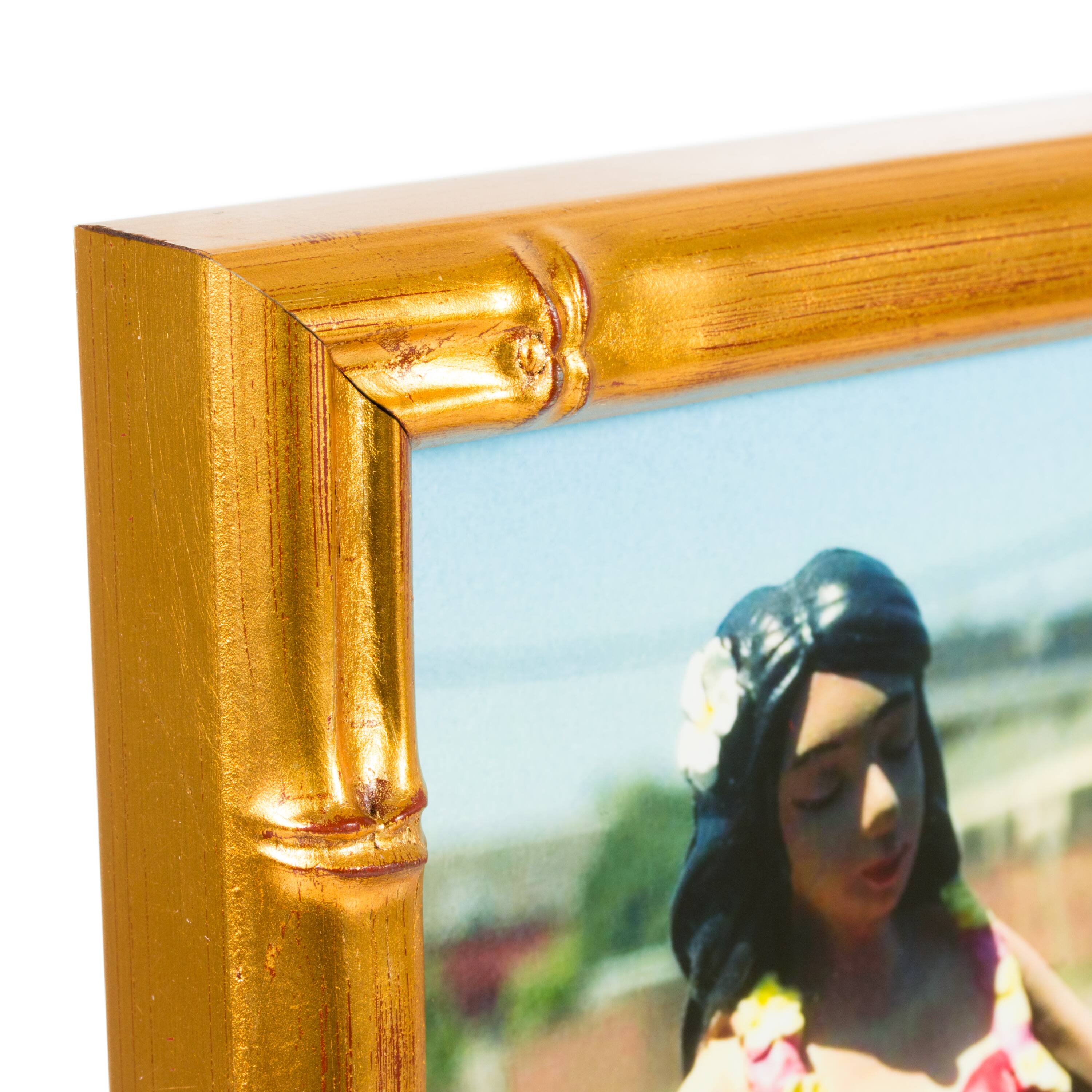 2 Pack Craig Frames Vintage Bamboo Brushed Gold Picture Frame
