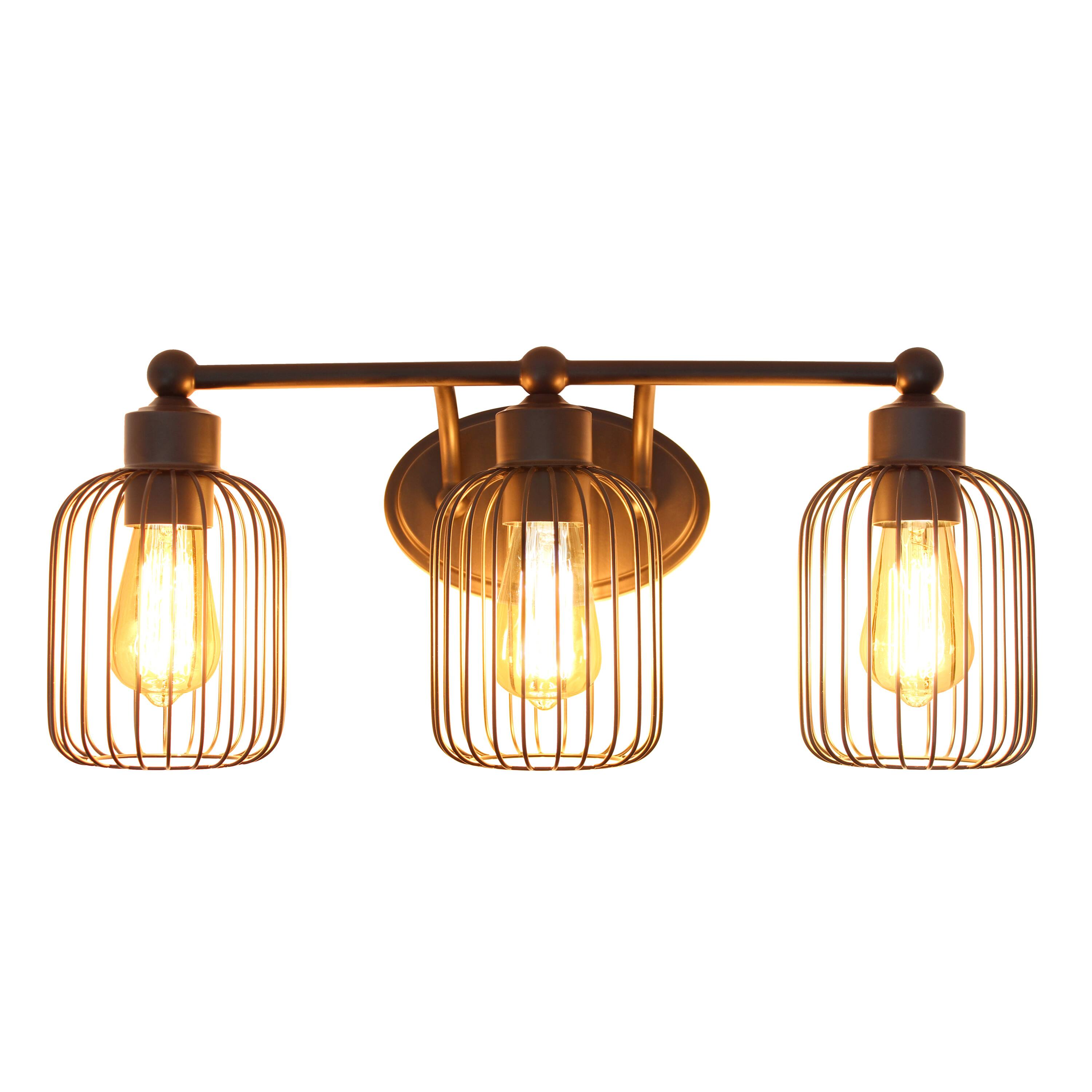 Lalia Home Ironhouse 3 Light Industrial Cage Vanity