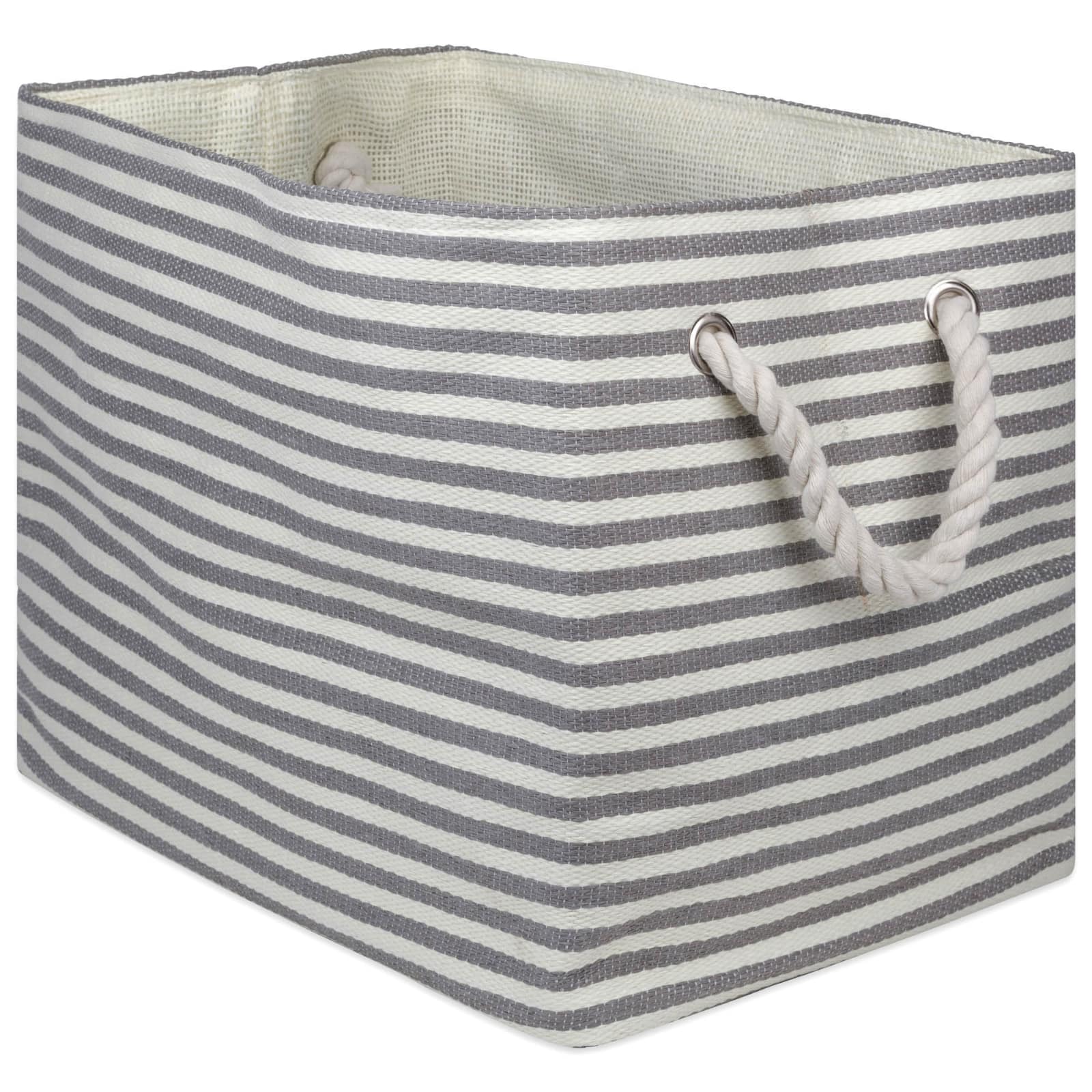 DII&#xAE; Large Pinstripe Rectangle Woven Paper Storage Bin