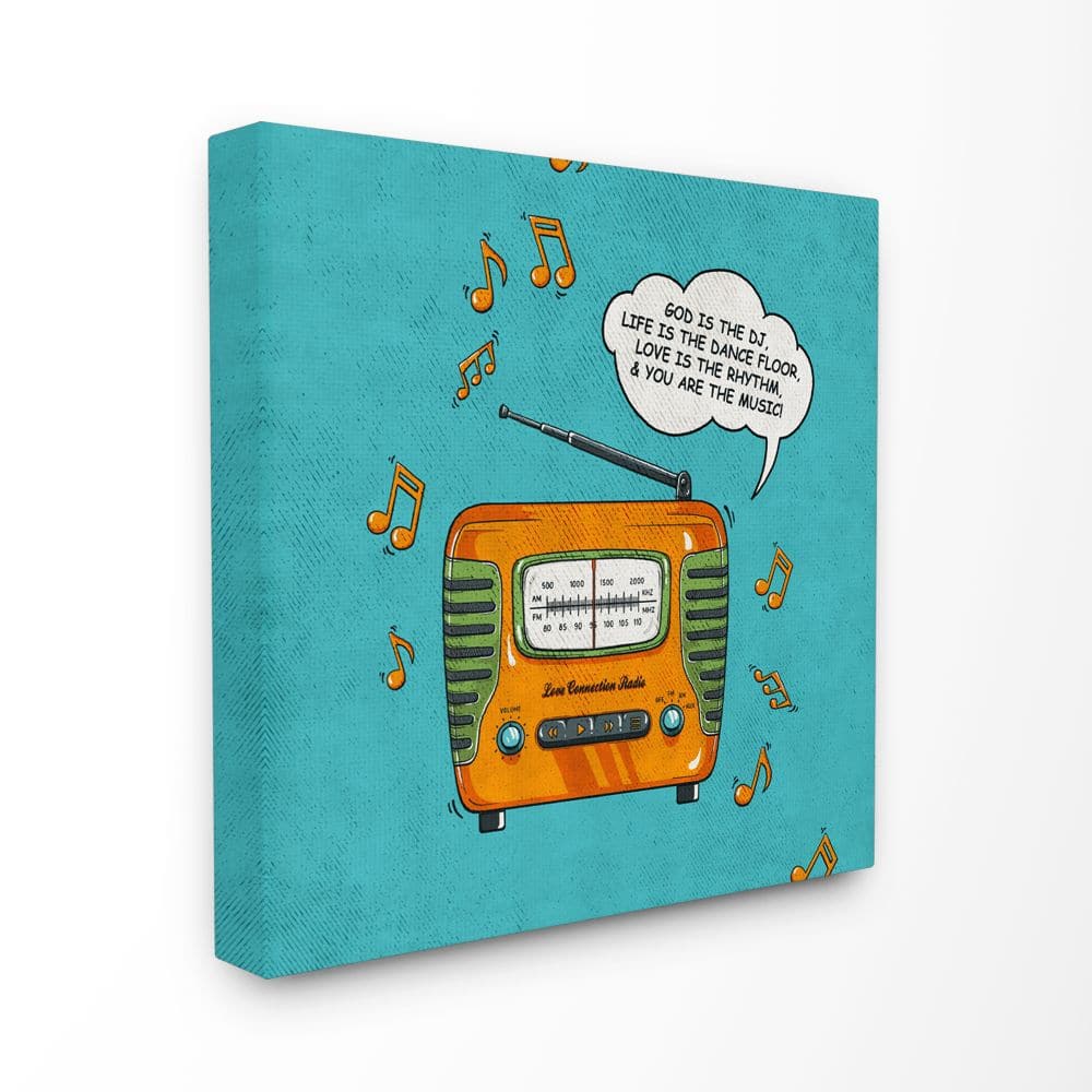 Stupell Industries God Is The DJ Vintage Comic Book Wall Canvas