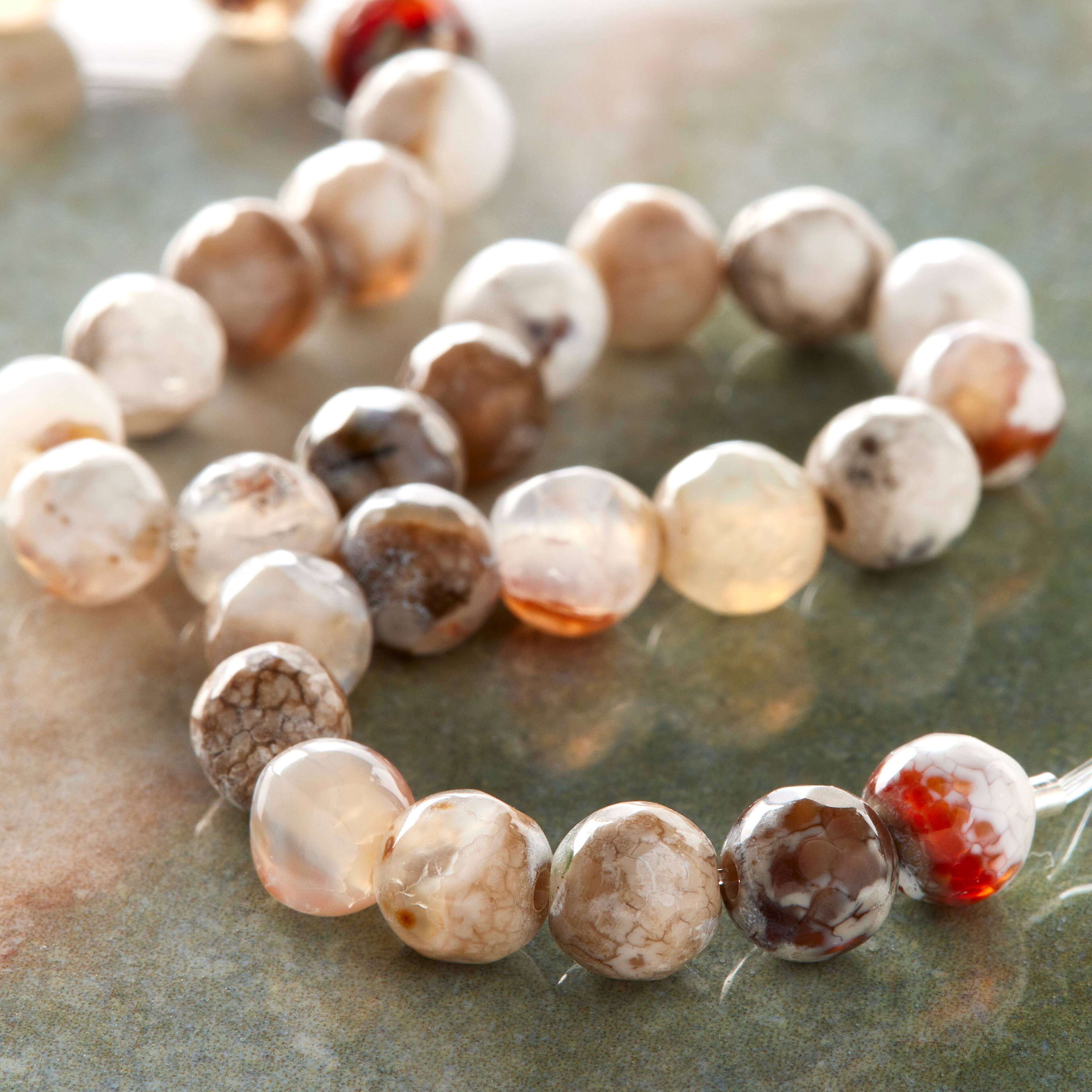 12 Pack: Natural Agate Round Beads, 6mm by Bead Landing™