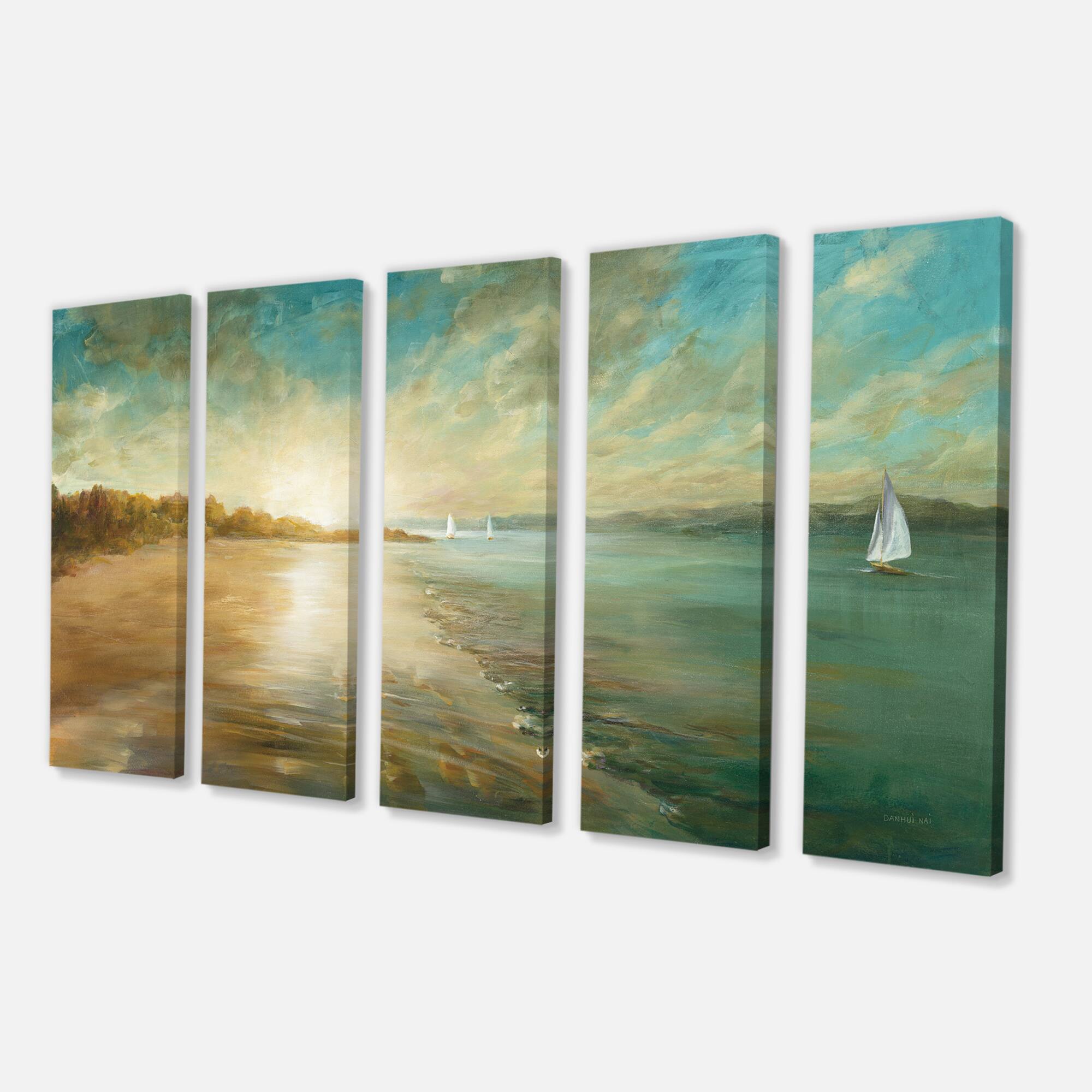 Designart - Coastal Pastel Horizon - Nautical & Coastal Canvas Art