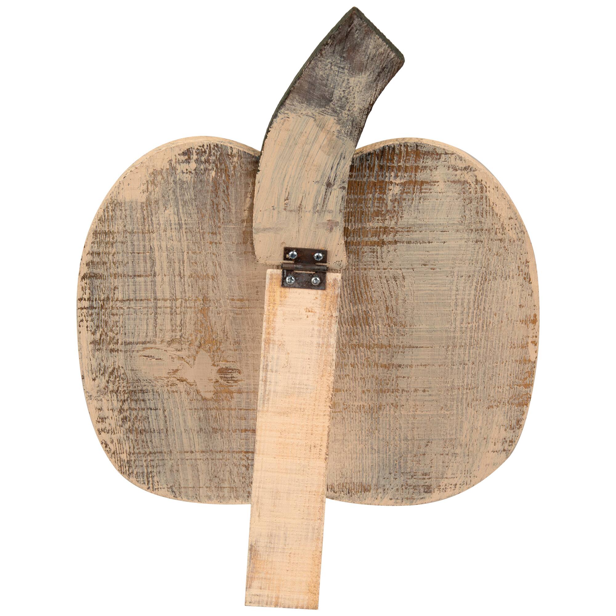 14.5" White Wooden Thanksgiving Pumpkin with Stem