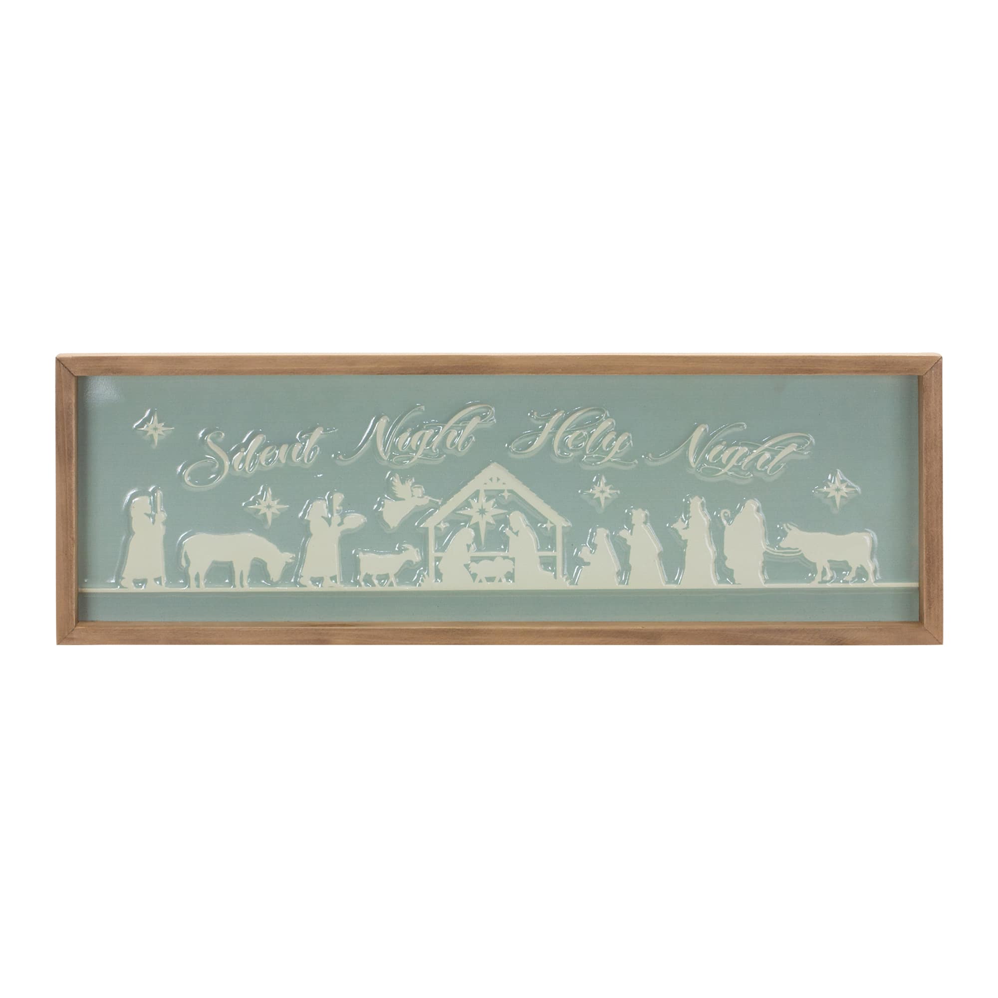 Silent Night, Holy Night Religious Nativity Wall Hanging D&#xE9;cor
