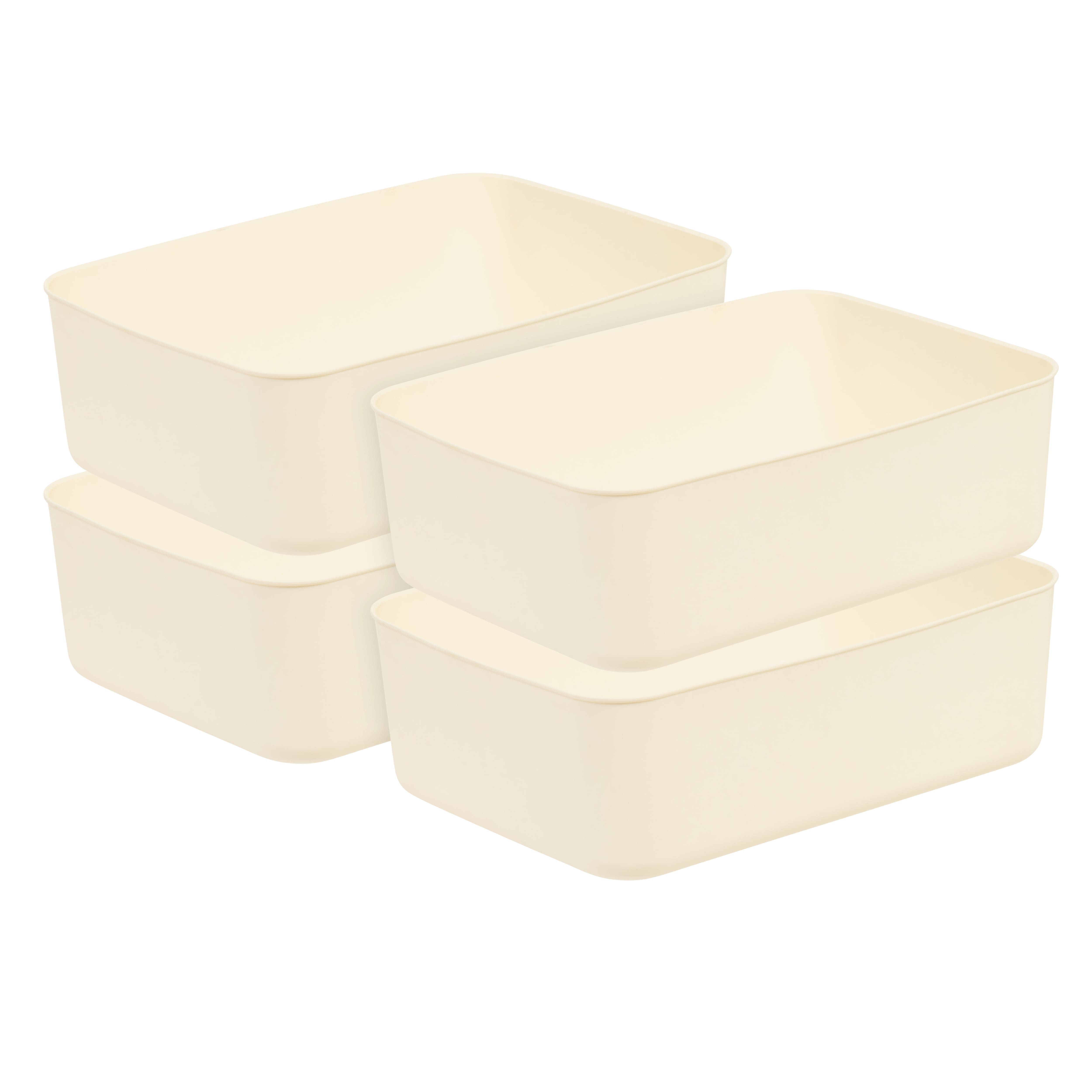 IRIS&#xAE; Medium Cream Nestable Storage Organizer Bins, 4ct.