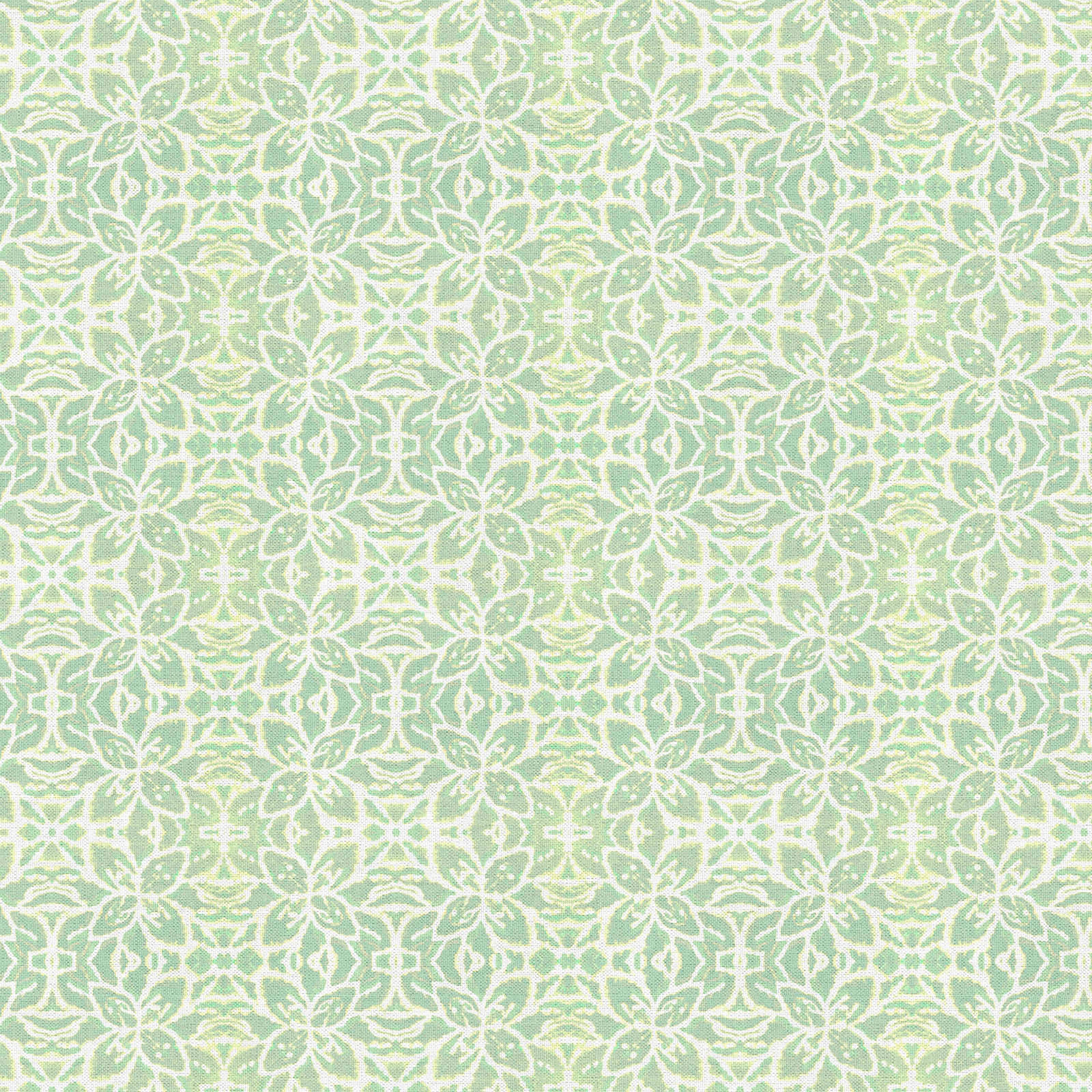 Fabric Editions Abstract Green Daisy Cotton Fabric