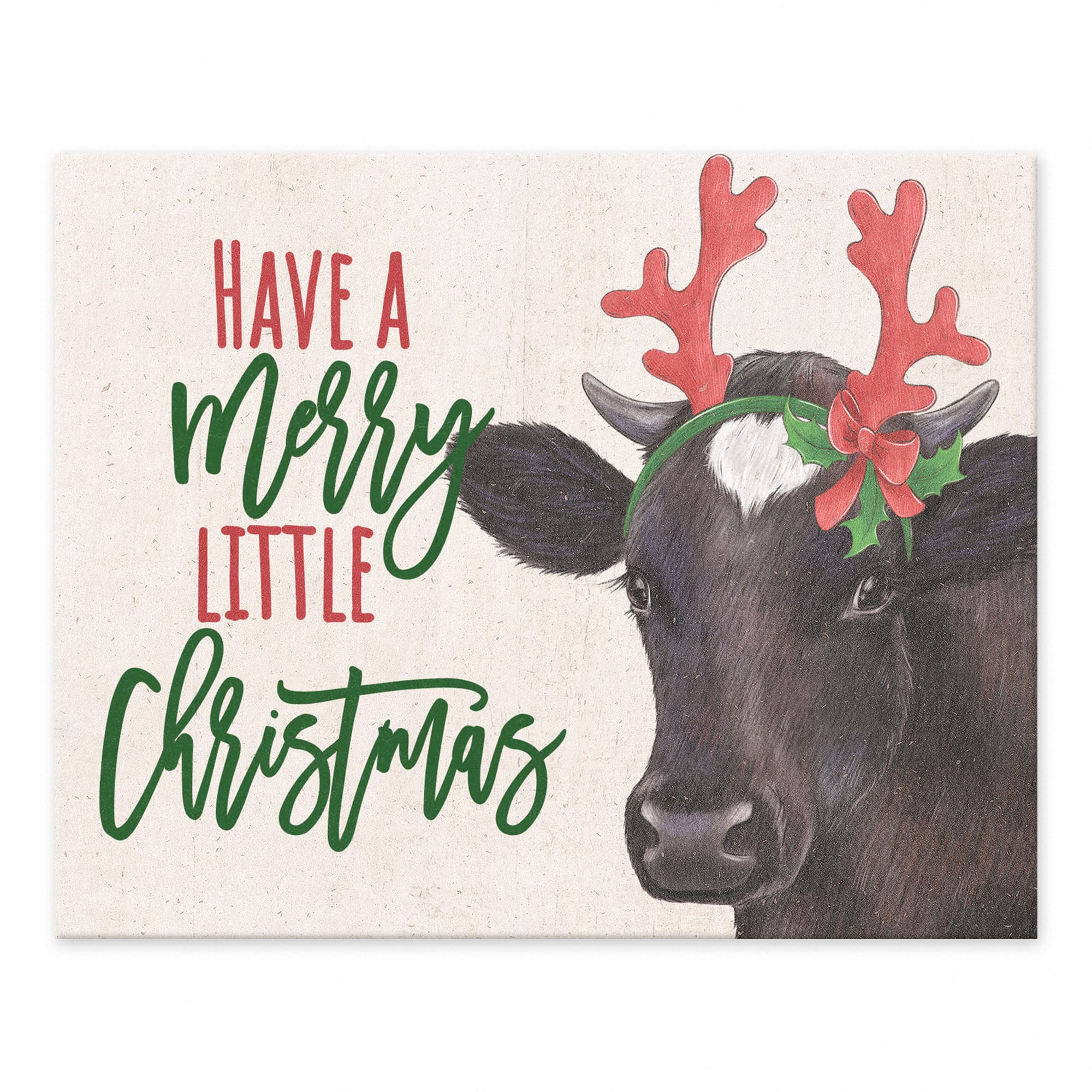 10&#x22; Reindeer Cow Tabletop Canvas Art