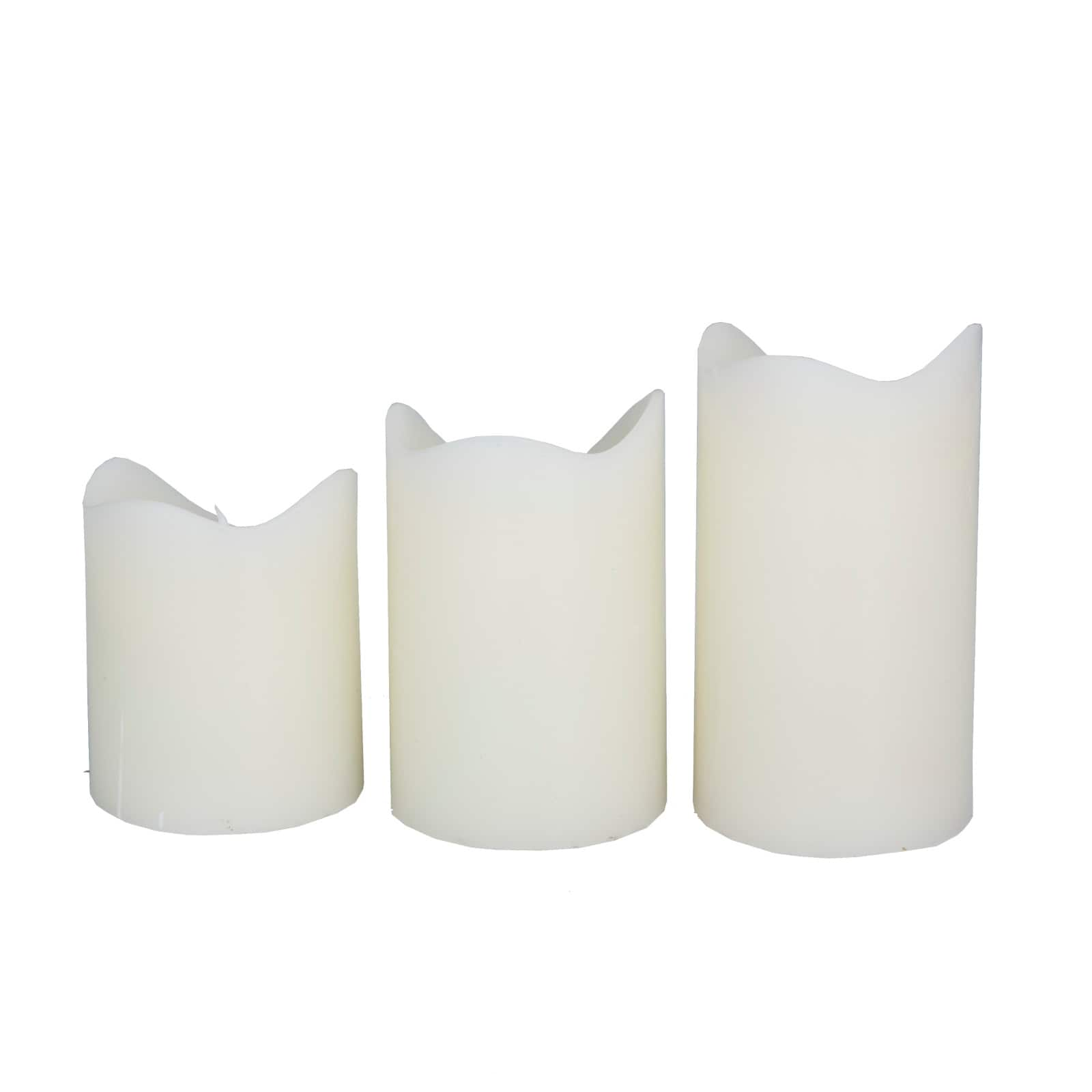 White Traditional Flameless Candle Set