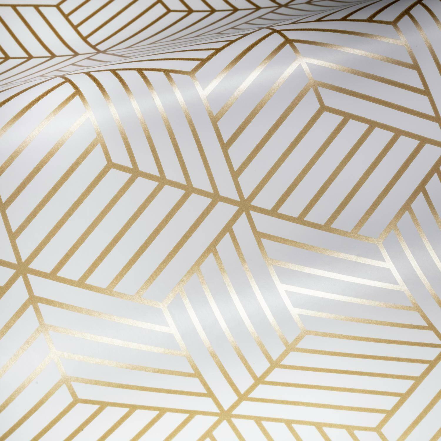 RoomMates Stripped Hexagon Peel & Stick Wallpaper