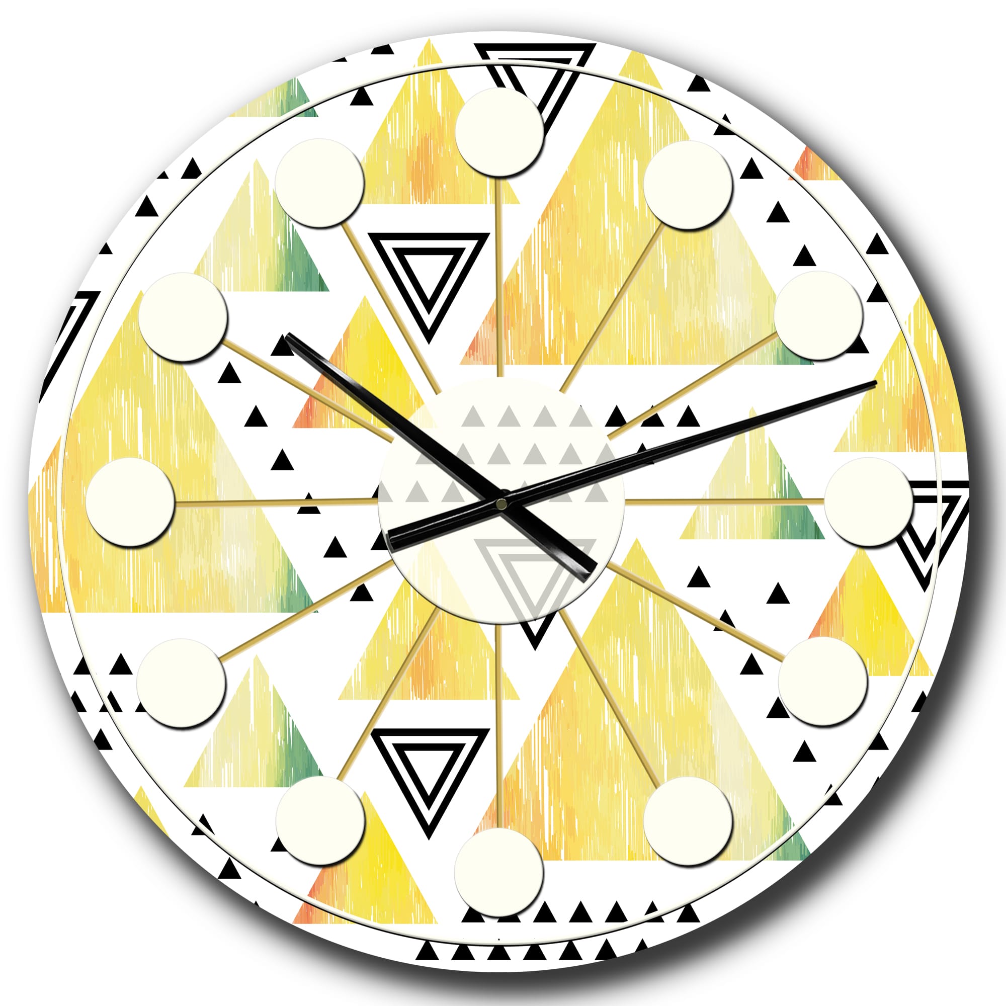 Designart &#x27;Triangular Retro Design Iv Mid-Century Modern Wall Clock