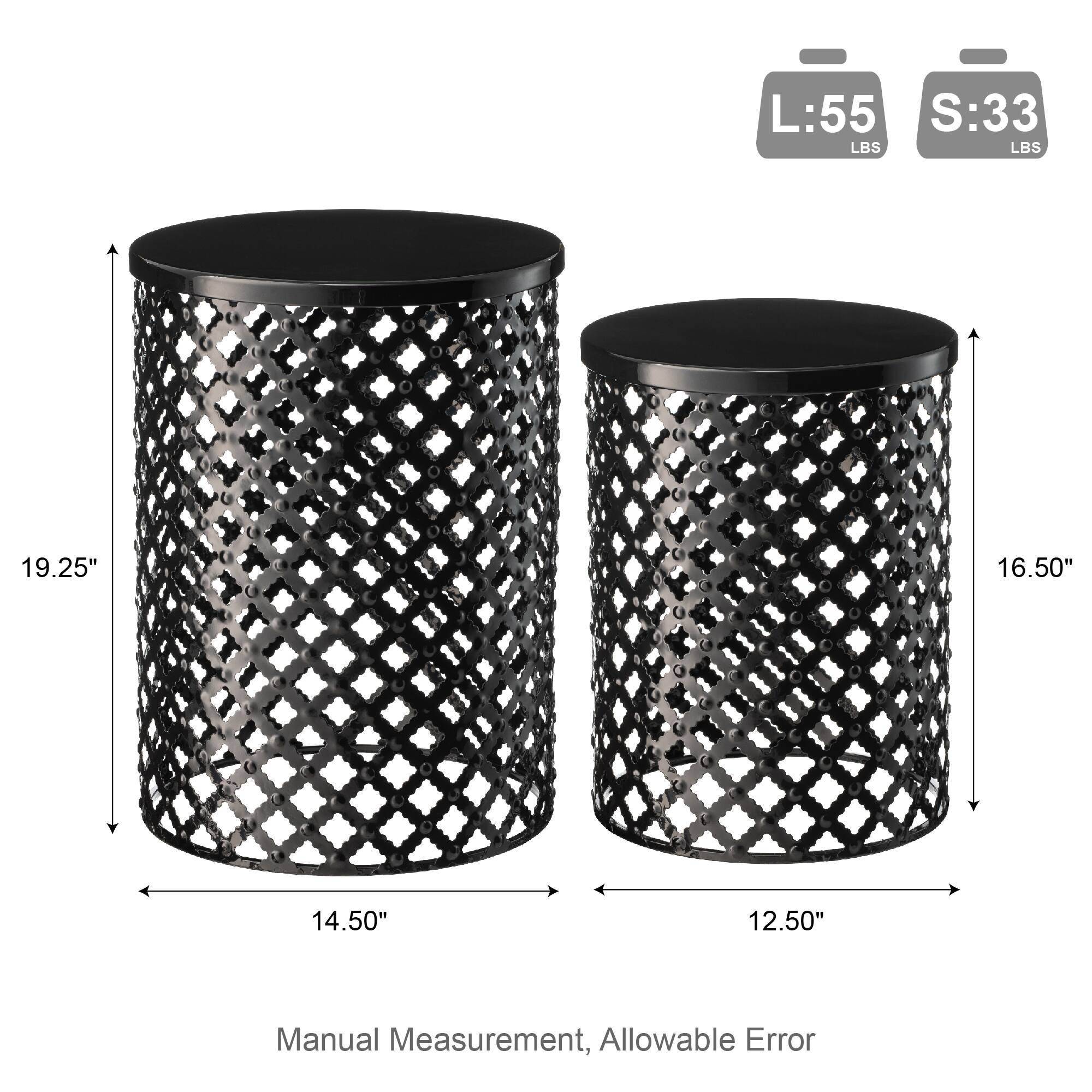 Glitzhome® Multifunctional Metal Garden Stool Set