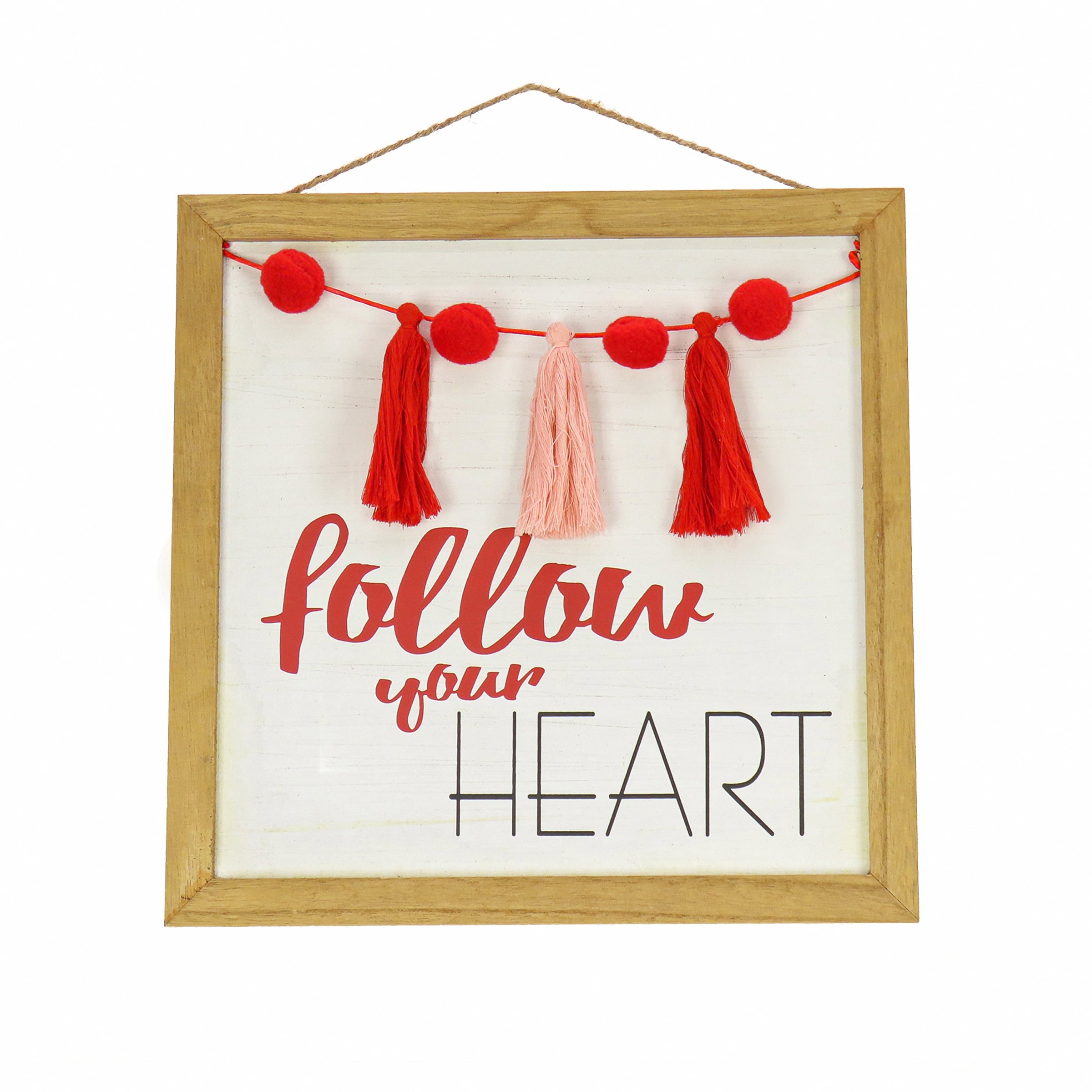 13&#x22; Valentine&#x27;s Day Collection Red Follow Your Heart Hanging Wall Decoration