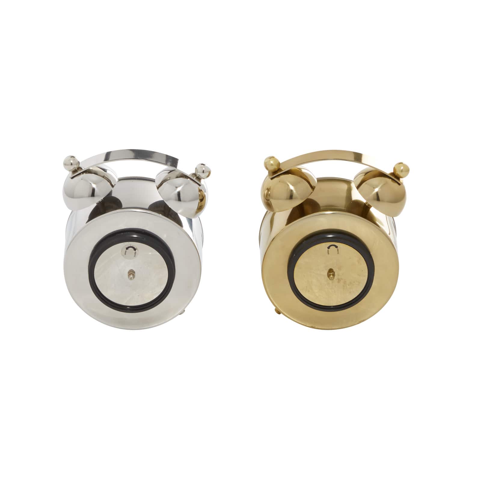 7" Gold Stainless Steel & Aluminum Contemporary Clock Set