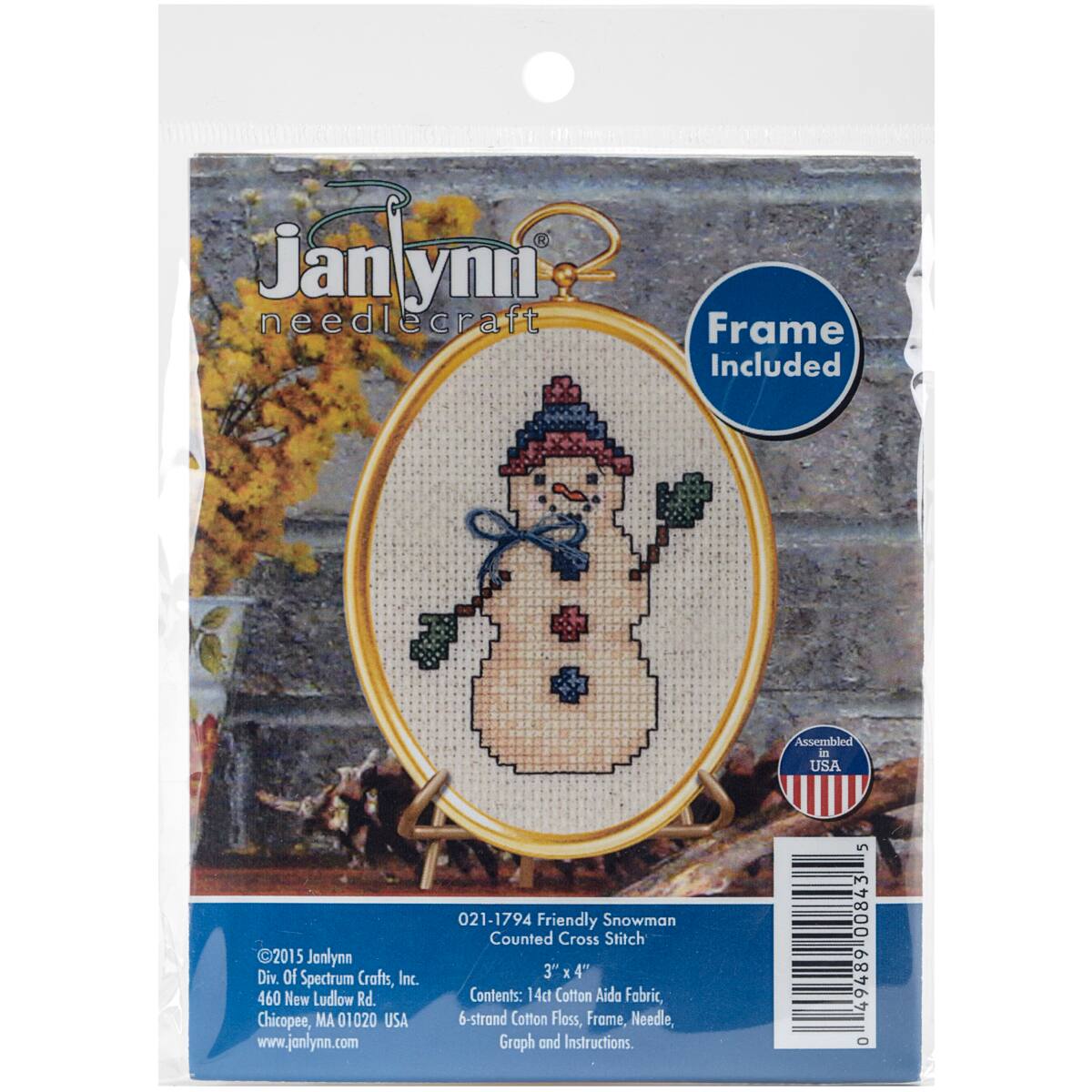 Janlynn® Friendly Snowman with Frame Counted Cross Stitch Kit