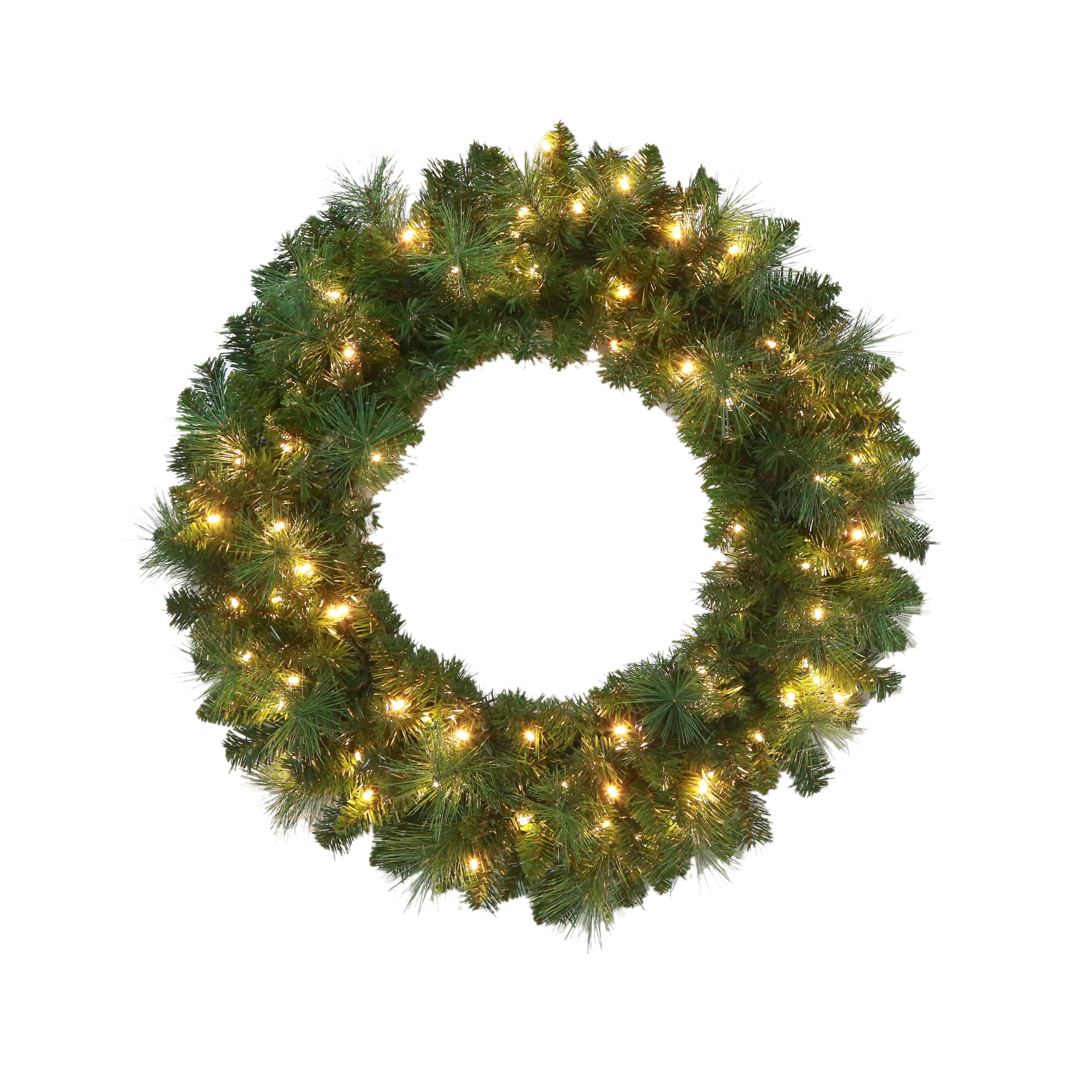 30&#x22; Pre-Lit Mixed Pine Wreath by Ashland&#xAE;