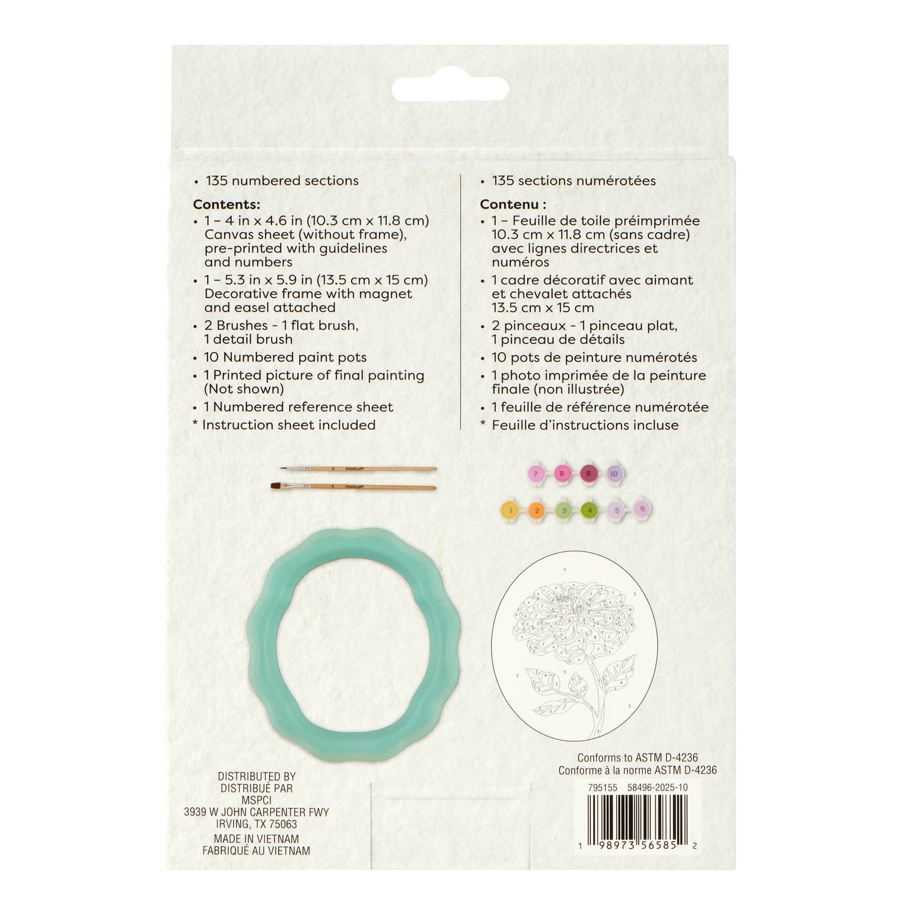 Zinnia Paint-by-Number Framed Mini KIt by Artist's Loft®