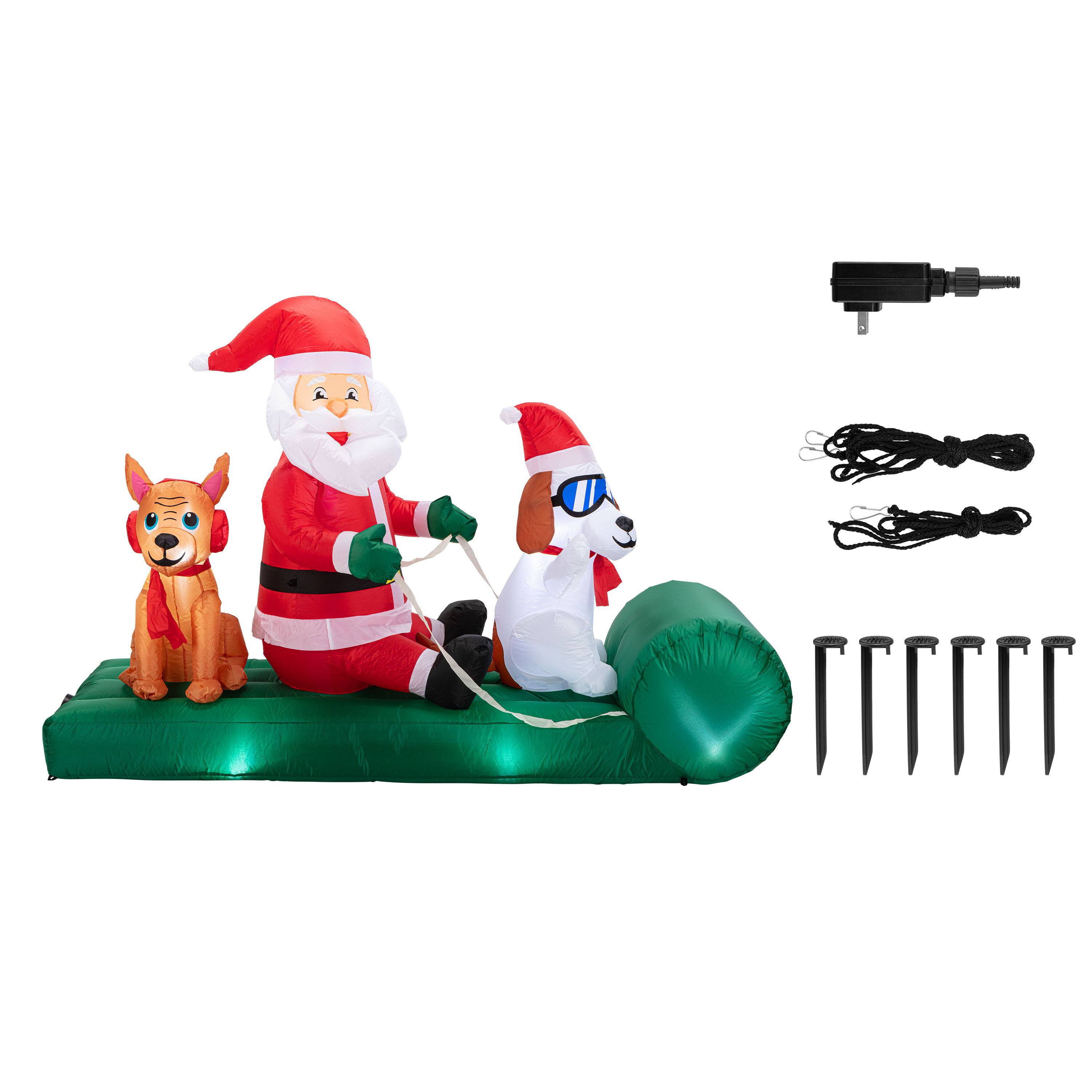 Mr. Christmas 8ft. Santa&#x27;s Dog Sled Outdoor Lit Inflatable